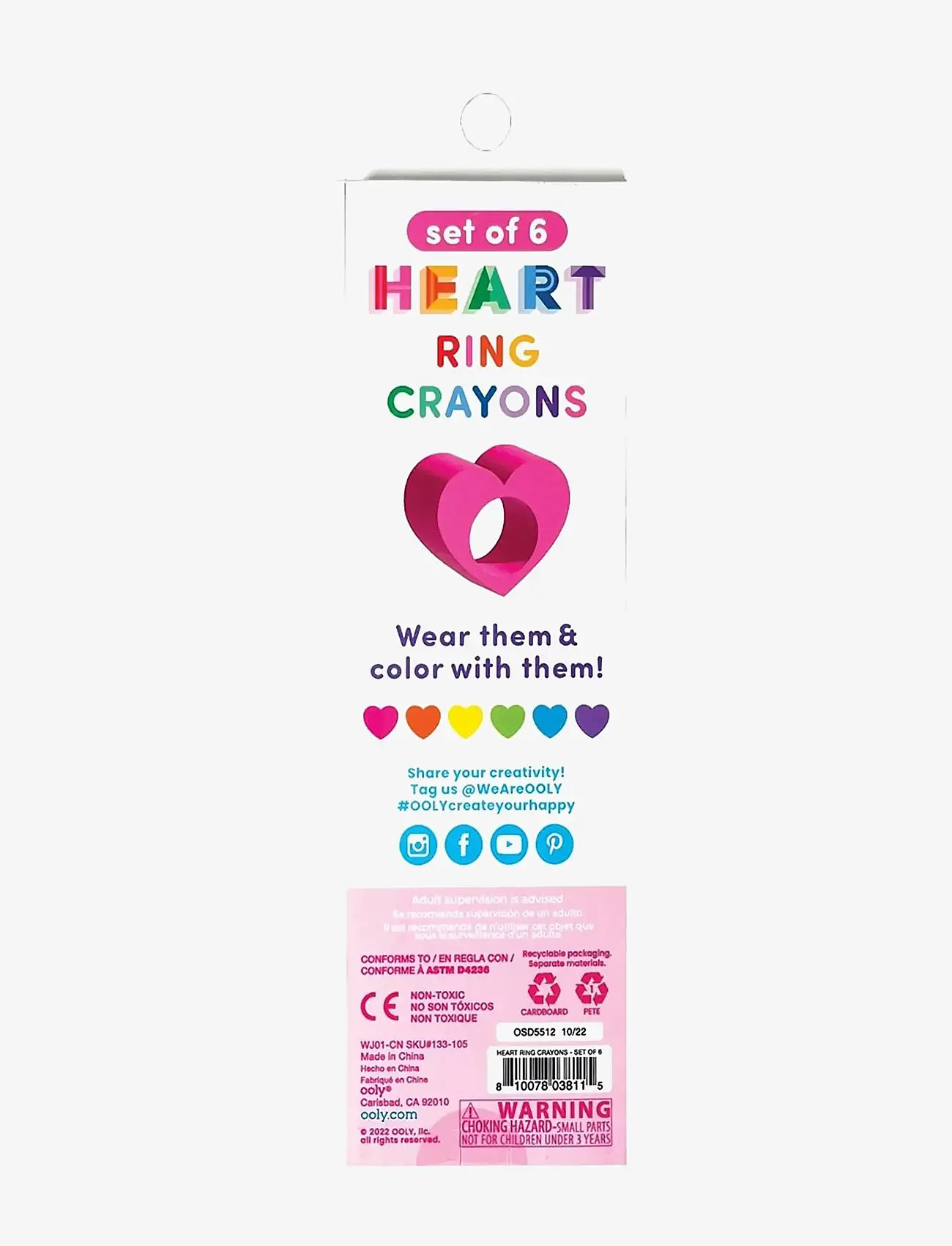 Ooly - Crayons 6 pcs - Heart Ring - bleistifte - multi - 3