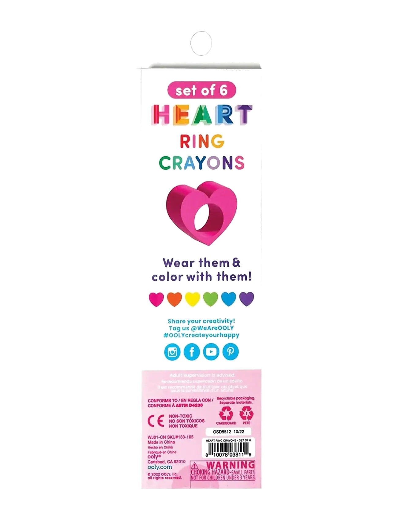 Ooly - Crayons 6 pcs - Heart Ring - bleistifte - multi - 3