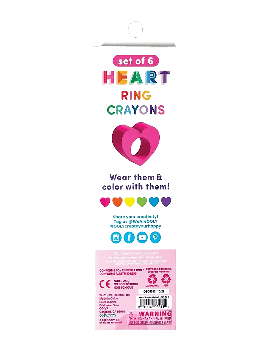 Ooly - Crayons 6 pcs - Heart Ring - värvipliiatsid - multi - 3