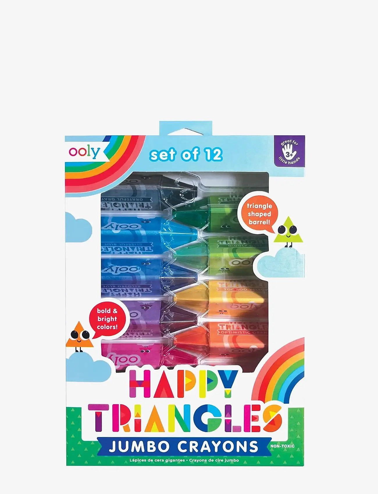 Ooly - Jumbo Crayons 12 pcs - Happy Triangles - pencils - multi - 0