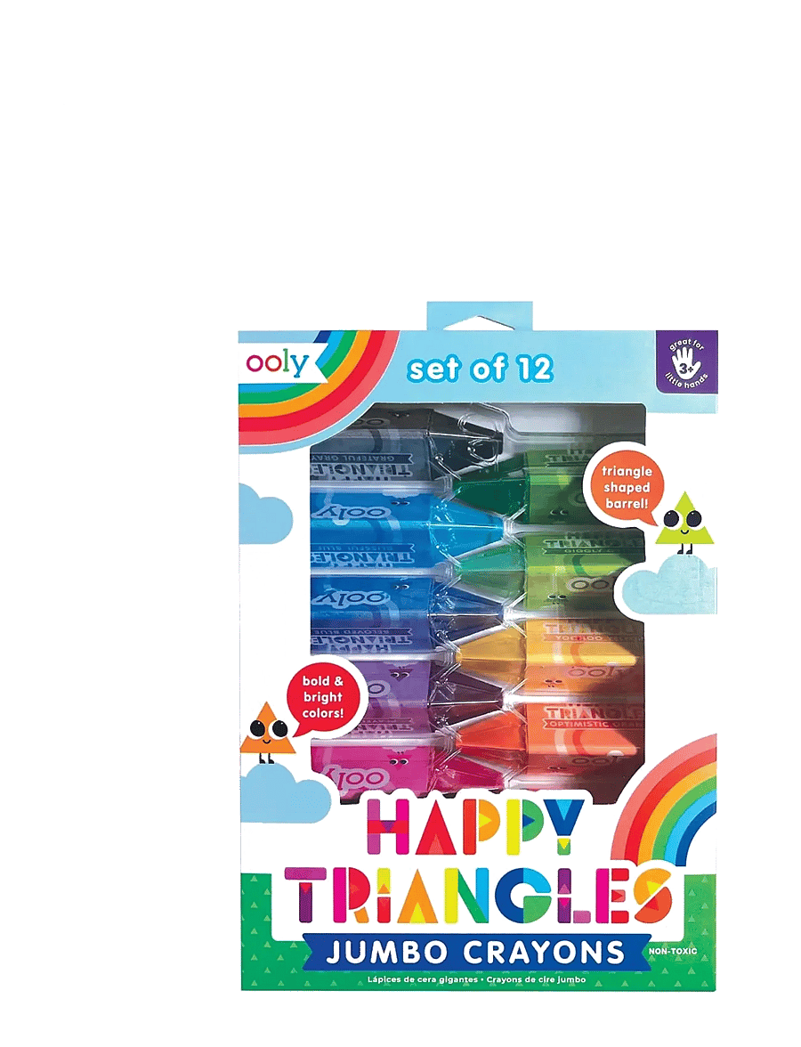 Ooly - Jumbo Crayons 12 pcs - Happy Triangles - värvipliiatsid - multi - 0