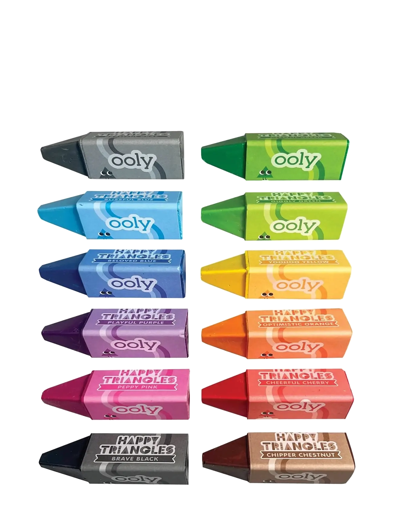 Ooly - Jumbo Crayons 12 pcs - Happy Triangles - pieštukai - multi - 1