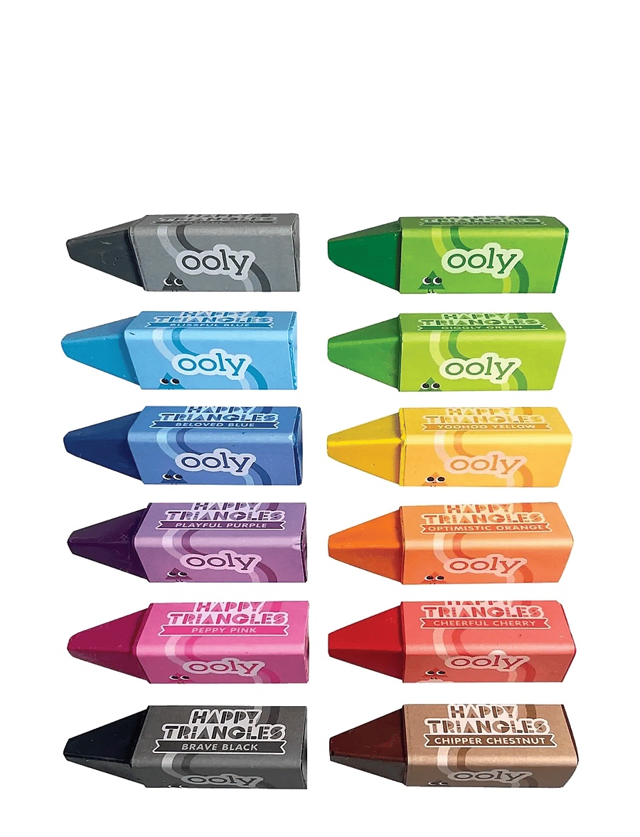 Ooly - Jumbo Crayons 12 pcs - Happy Triangles - värvipliiatsid - multi - 1