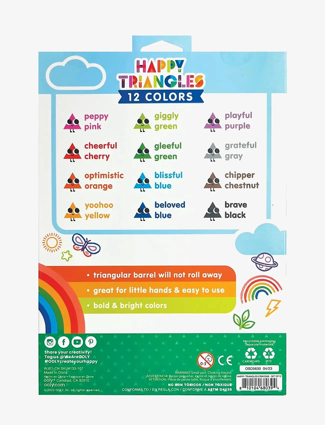 Ooly - Jumbo Crayons 12 pcs - Happy Triangles - pencils - multi - 3