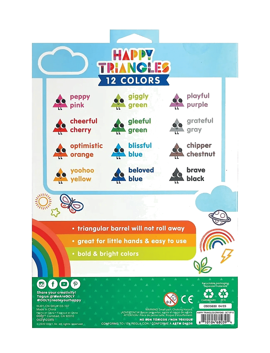 Ooly - Jumbo Crayons 12 pcs - Happy Triangles - värvipliiatsid - multi - 3
