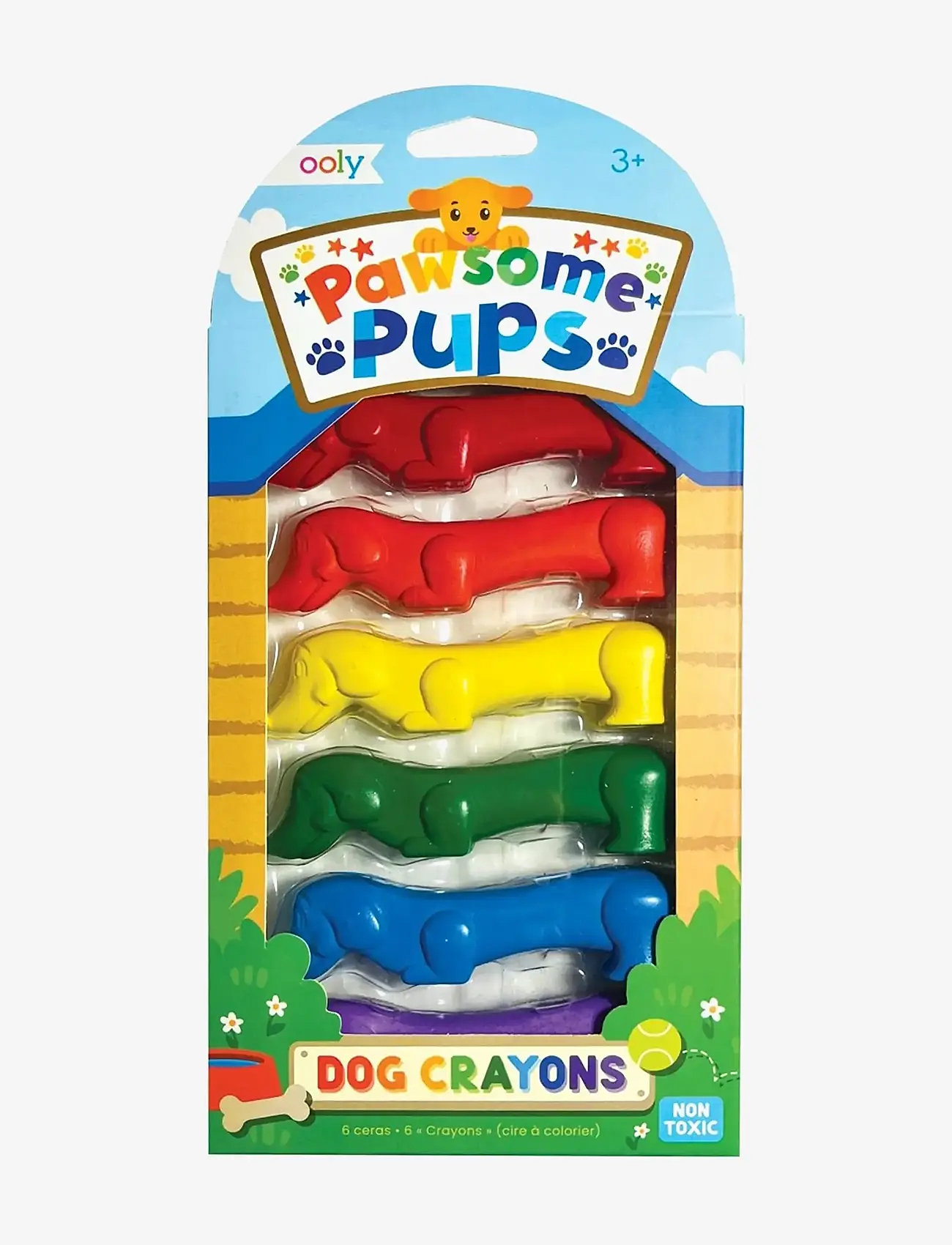 Ooly - Crayons 6 pcs - Pawsome Pups - pennor - multi - 0
