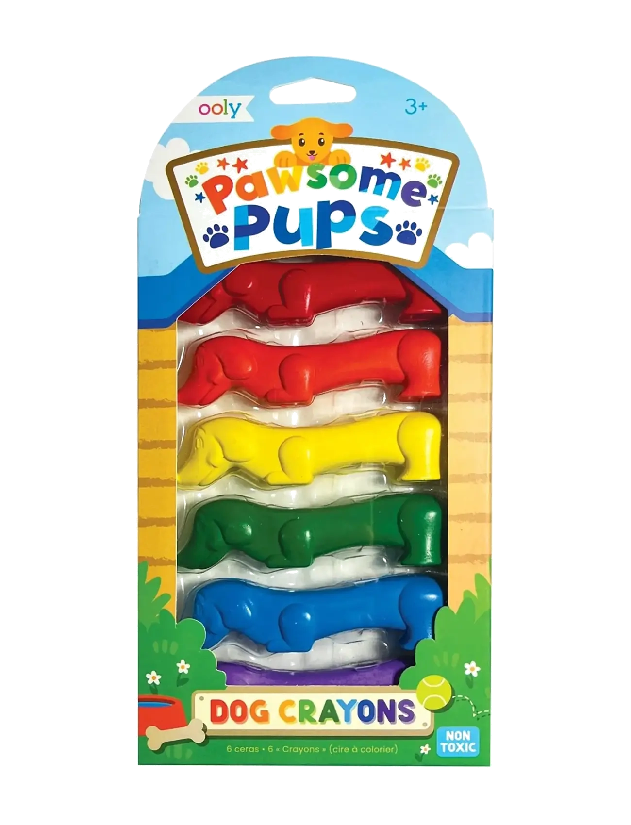 Ooly Crayons 6 pcs - Pawsome Pups - Drawing - MULTI / red