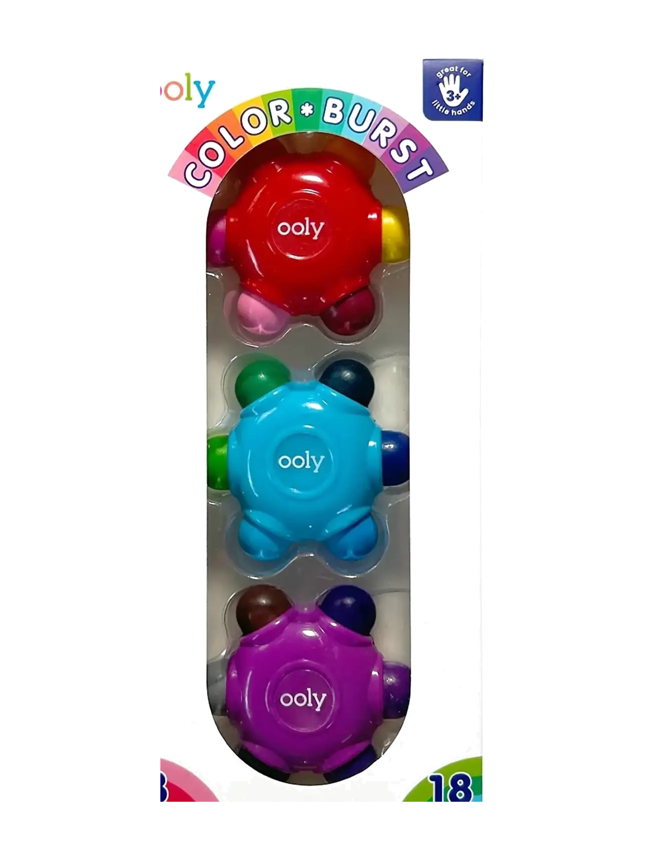 Ooly Crayons 3x6 Colours - Easy Grip Color Burst - Ooly - MULTI / multi