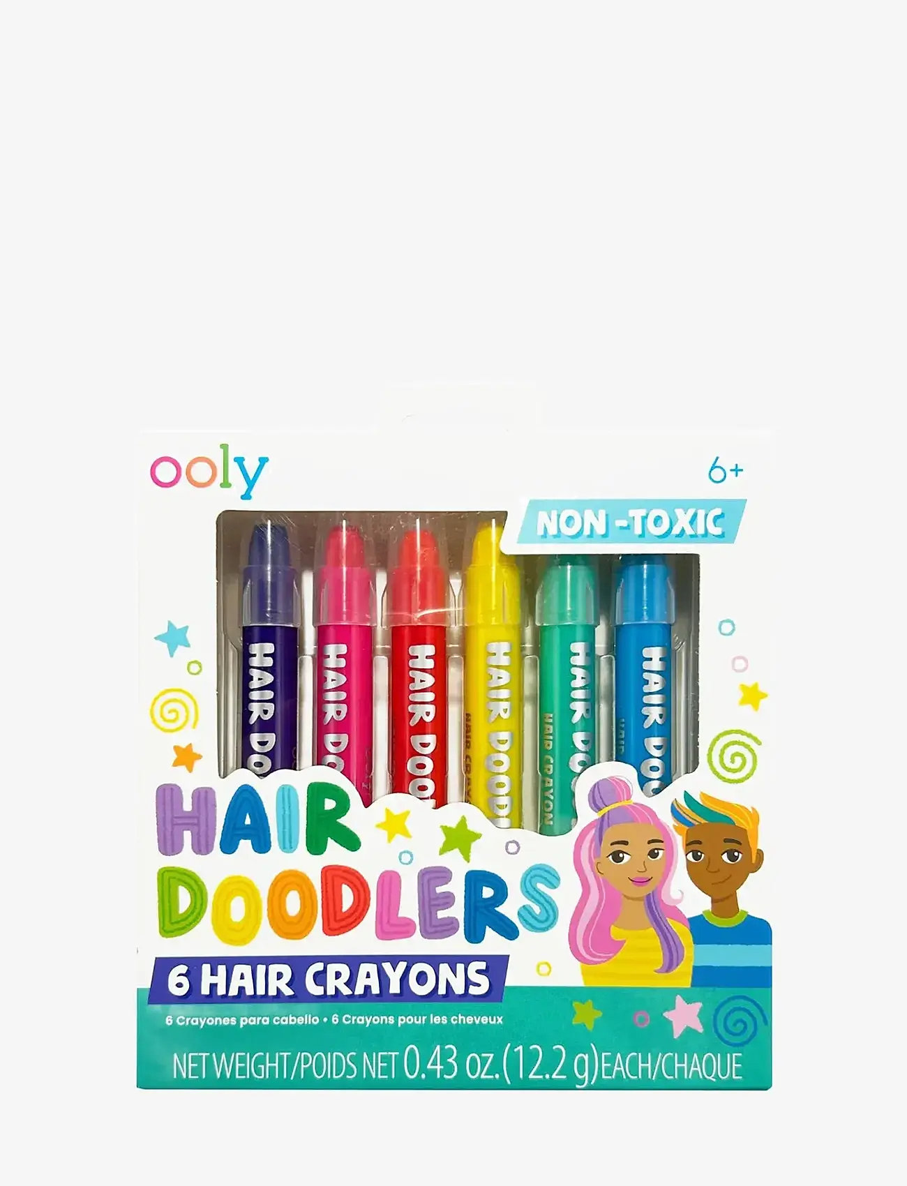 Ooly - Hair Paint 6 pcs - Hair Doodlers - veido dažai - multi - 1