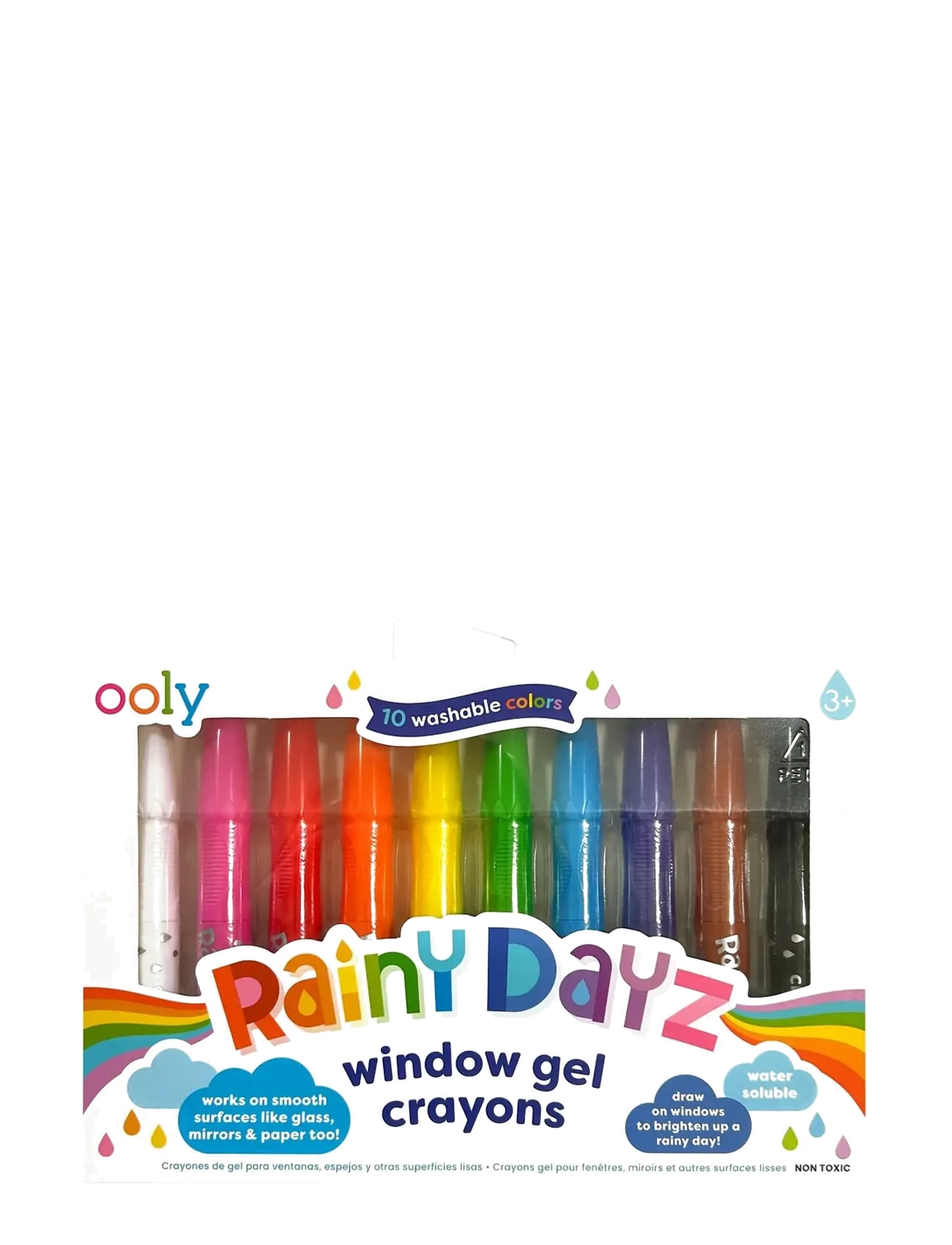Ooly Gel Crayons 10 pcs - Window Paint - Rainy Dayz - Värvid - MULTI / multi