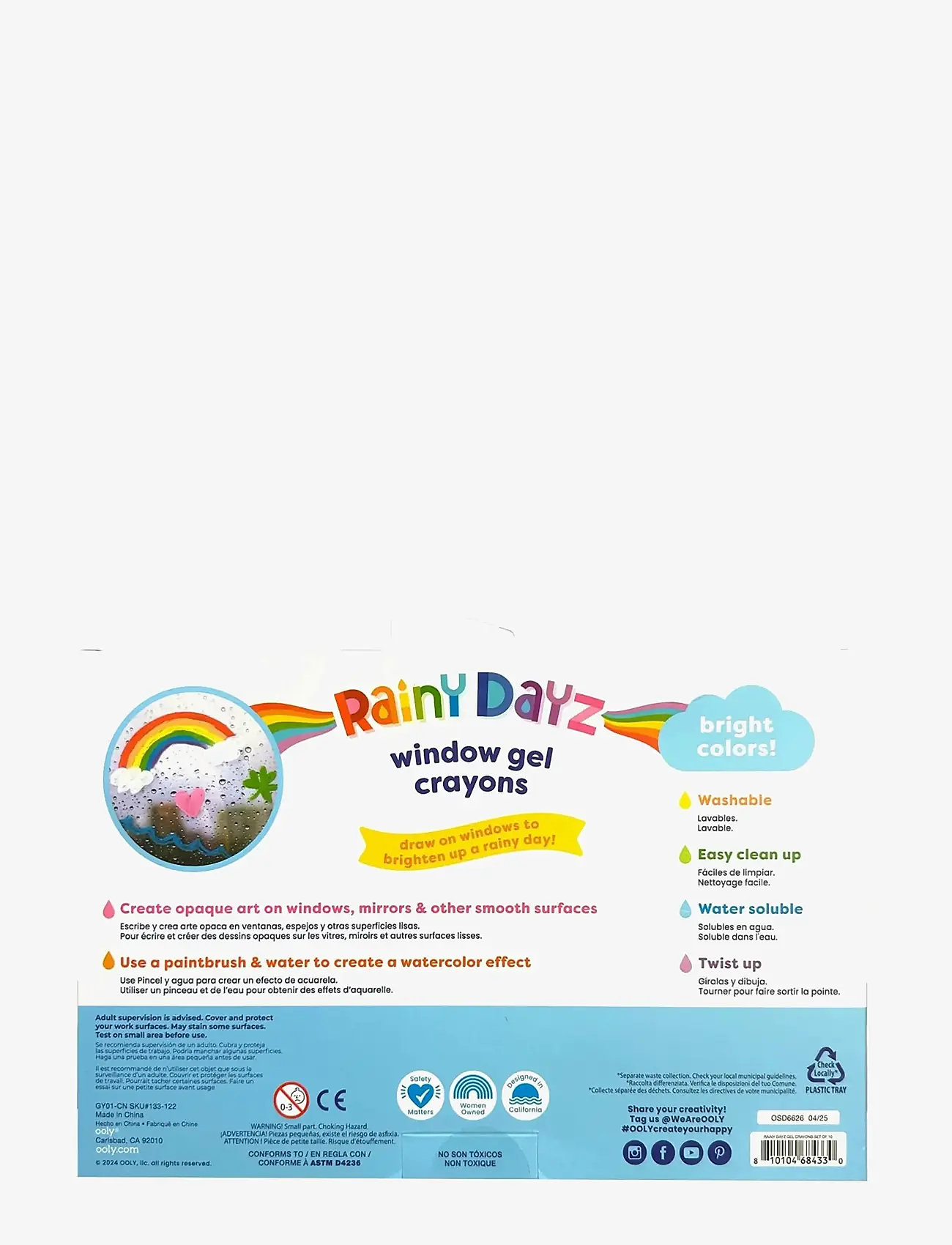 Ooly - Gel Crayons 10 pcs - Window Paint - Rainy Dayz - paints - multi - 4