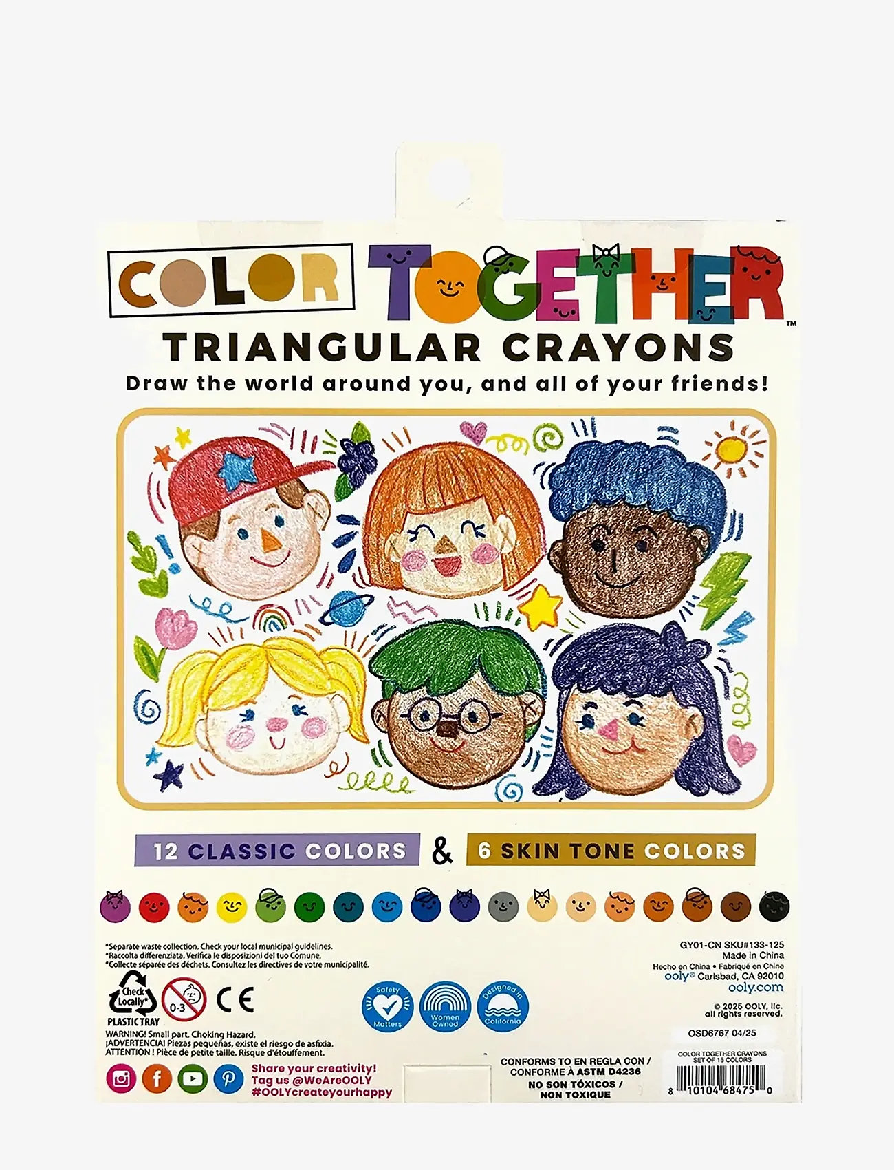 Ooly - Crayons 18 pcs - Colour Together Triangular - pennor - multi - 3