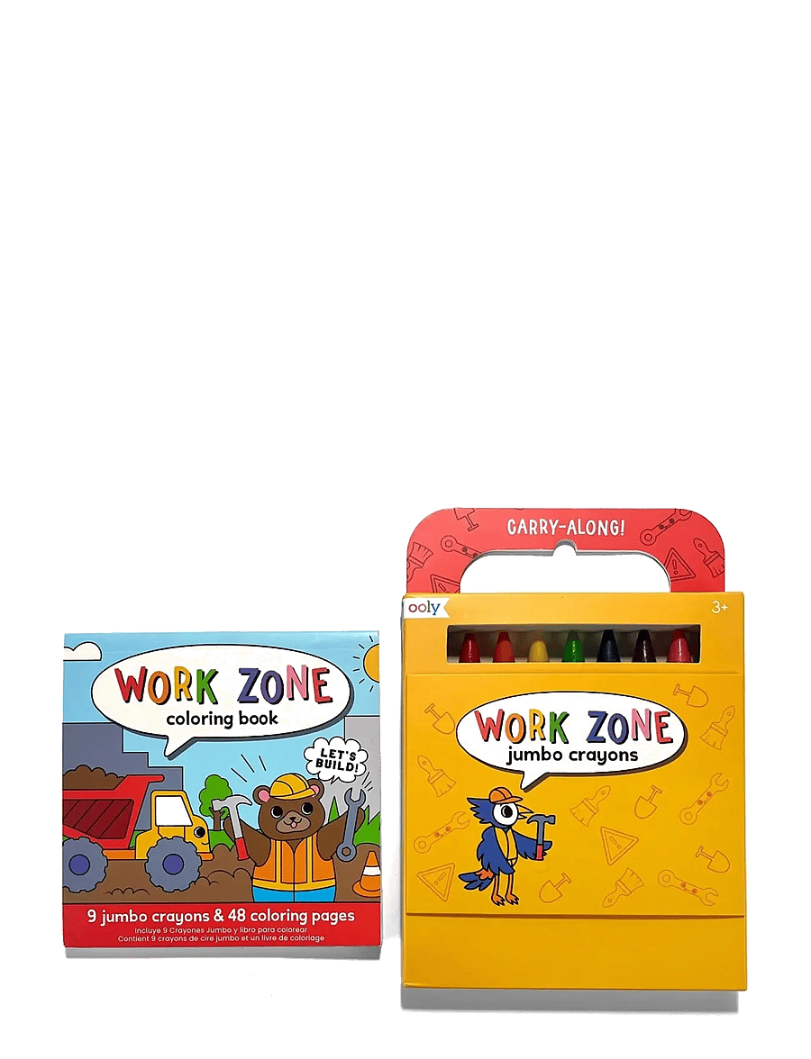 Ooly - Crayons and Colouring Book - Work Zone - Carry Along - värvimis- & käsitööraamatud - multi - 1