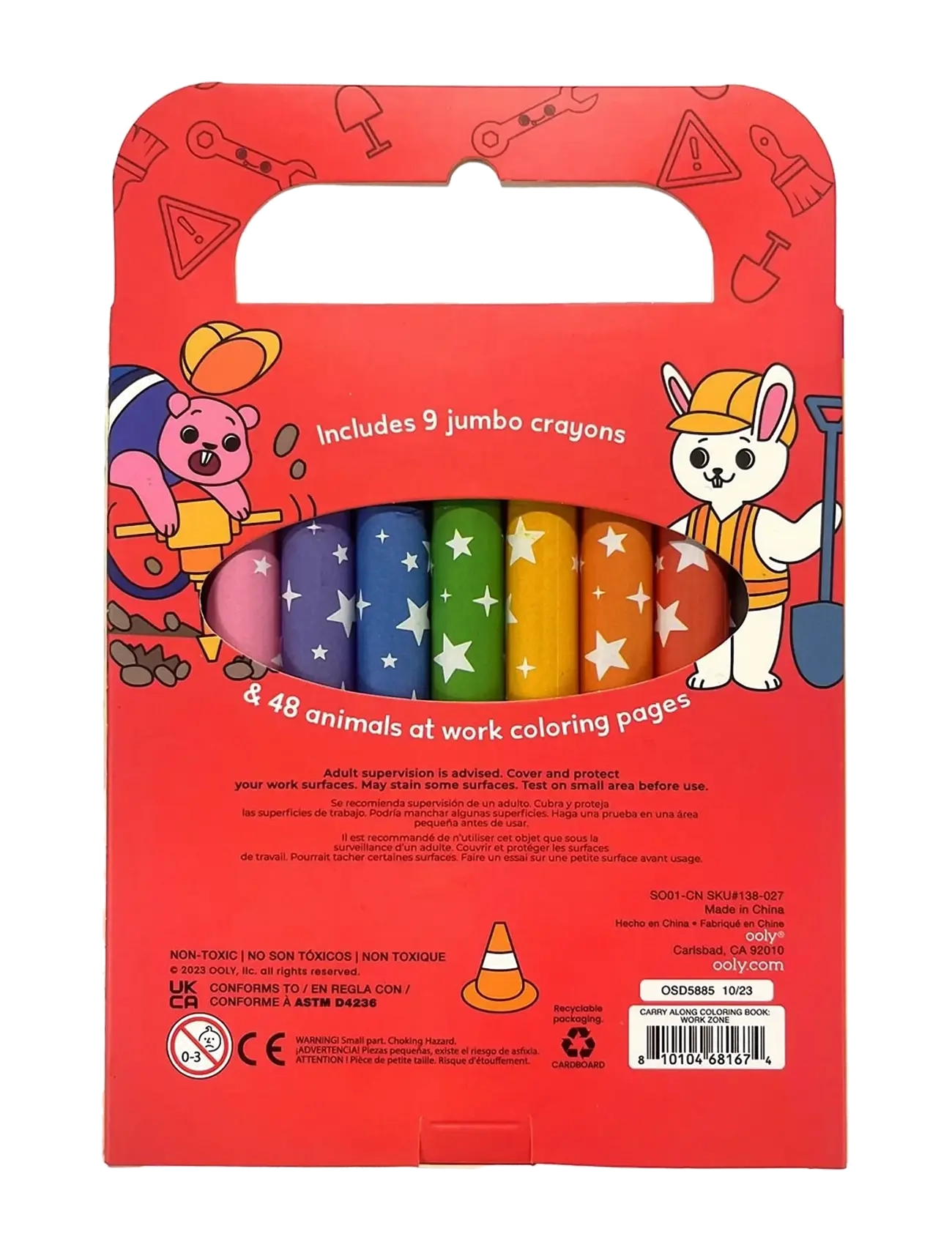 Ooly - Crayons and Colouring Book - Work Zone - Carry Along - värvimis- & käsitööraamatud - multi - 3