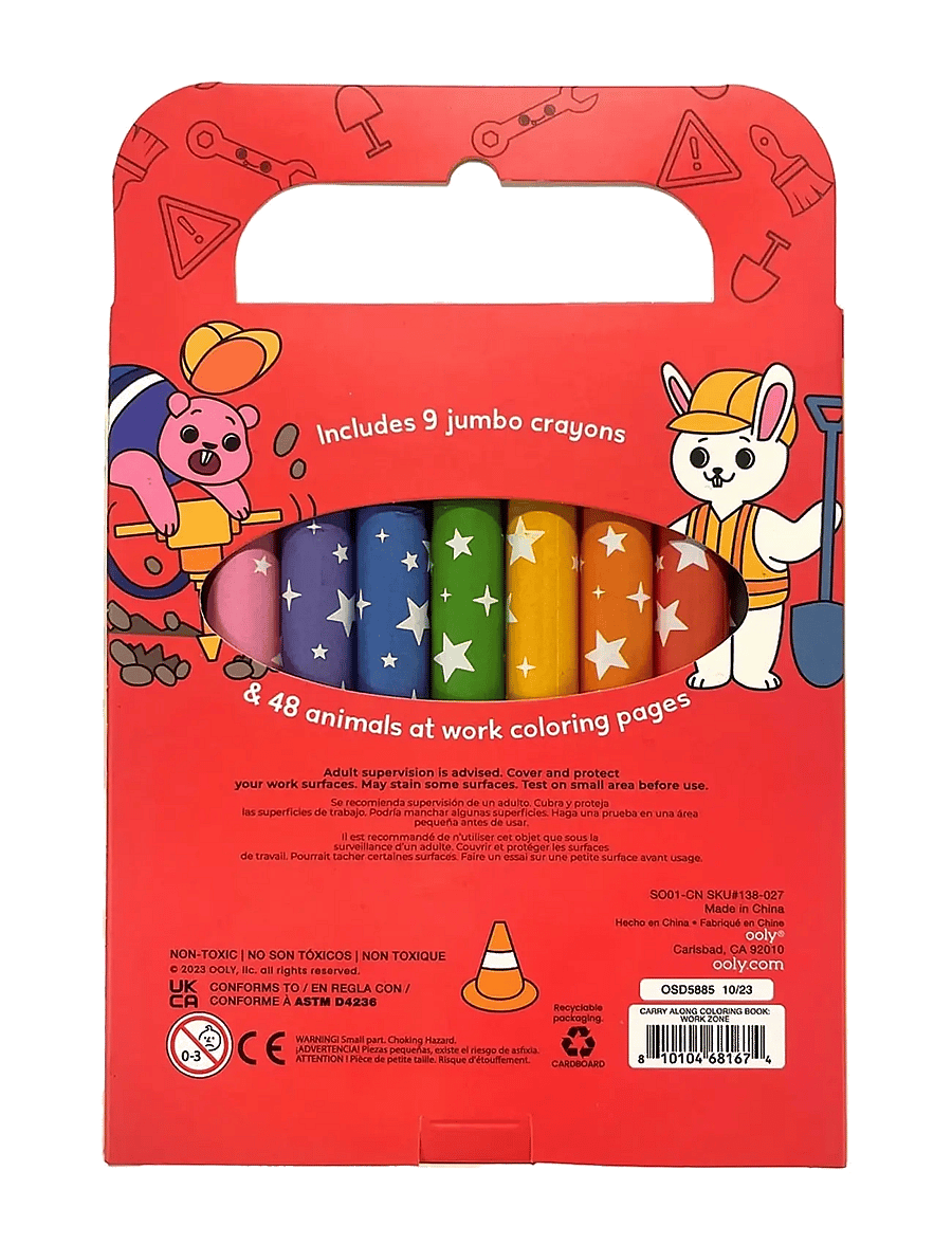 Ooly - Crayons and Colouring Book - Work Zone - Carry Along - värvimis- & käsitööraamatud - multi - 3