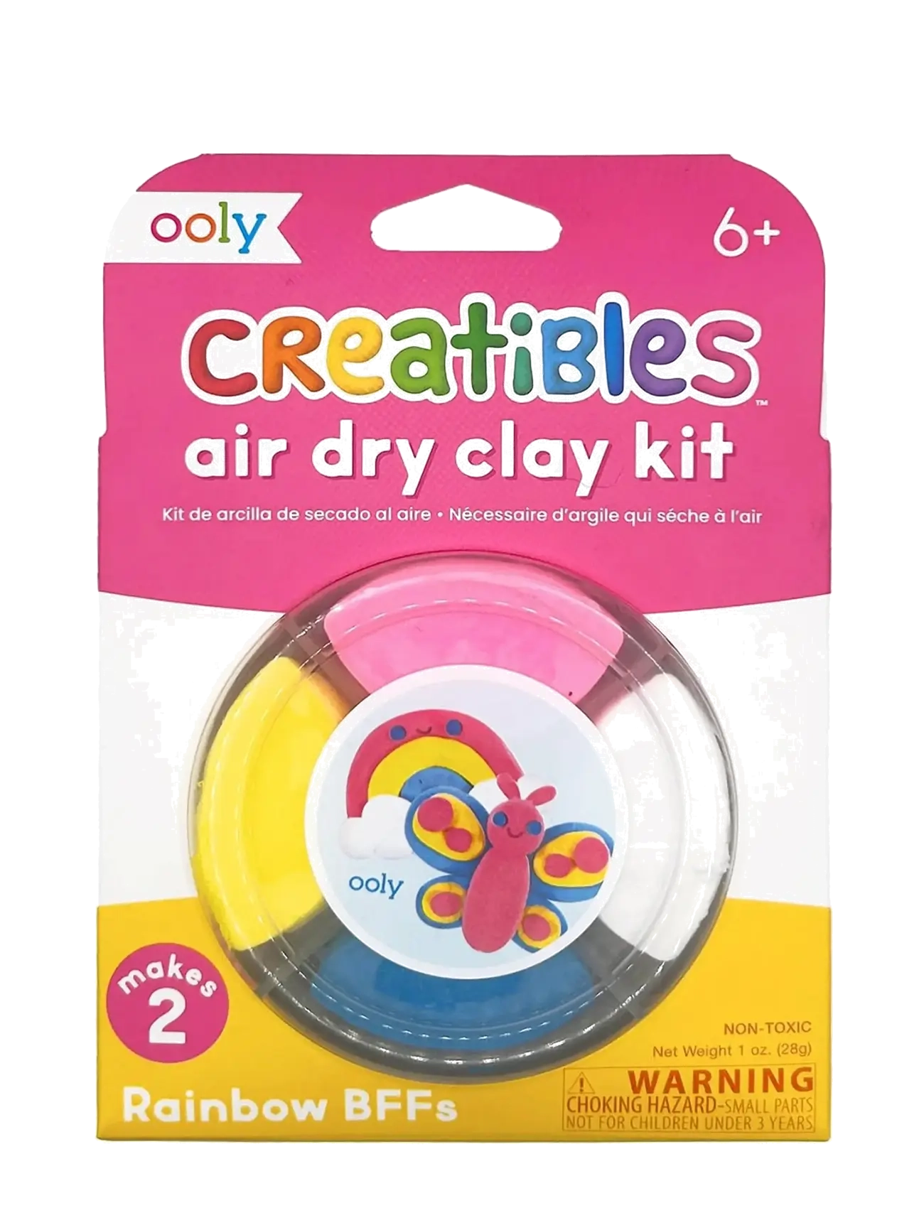 Ooly Air Dry Clay - Rainbow BFFs 4 colours - Creatibles - Modellervoks - MULTI / pink/rose
