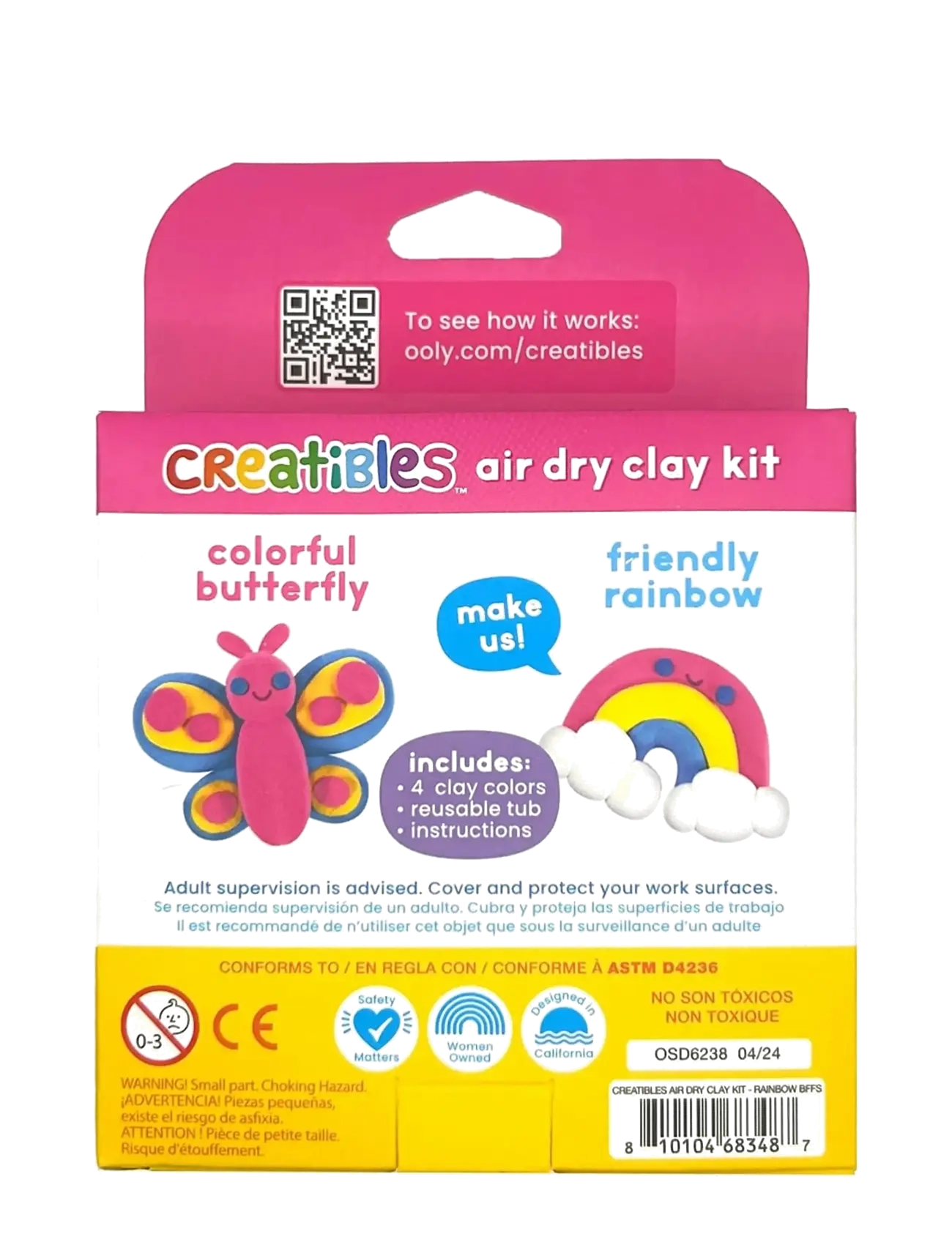 Ooly - Air Dry Clay - Rainbow BFFs 4 colours - Creatibles - male- & kreabøger - multi - 3