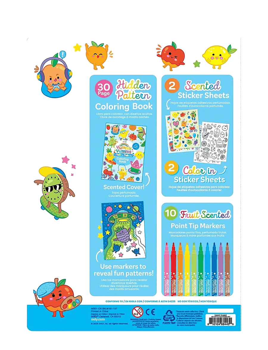 Ooly - Scented Markers and Colouring Book - Yummy Yummy - käsitöökomplekt - multi - 5