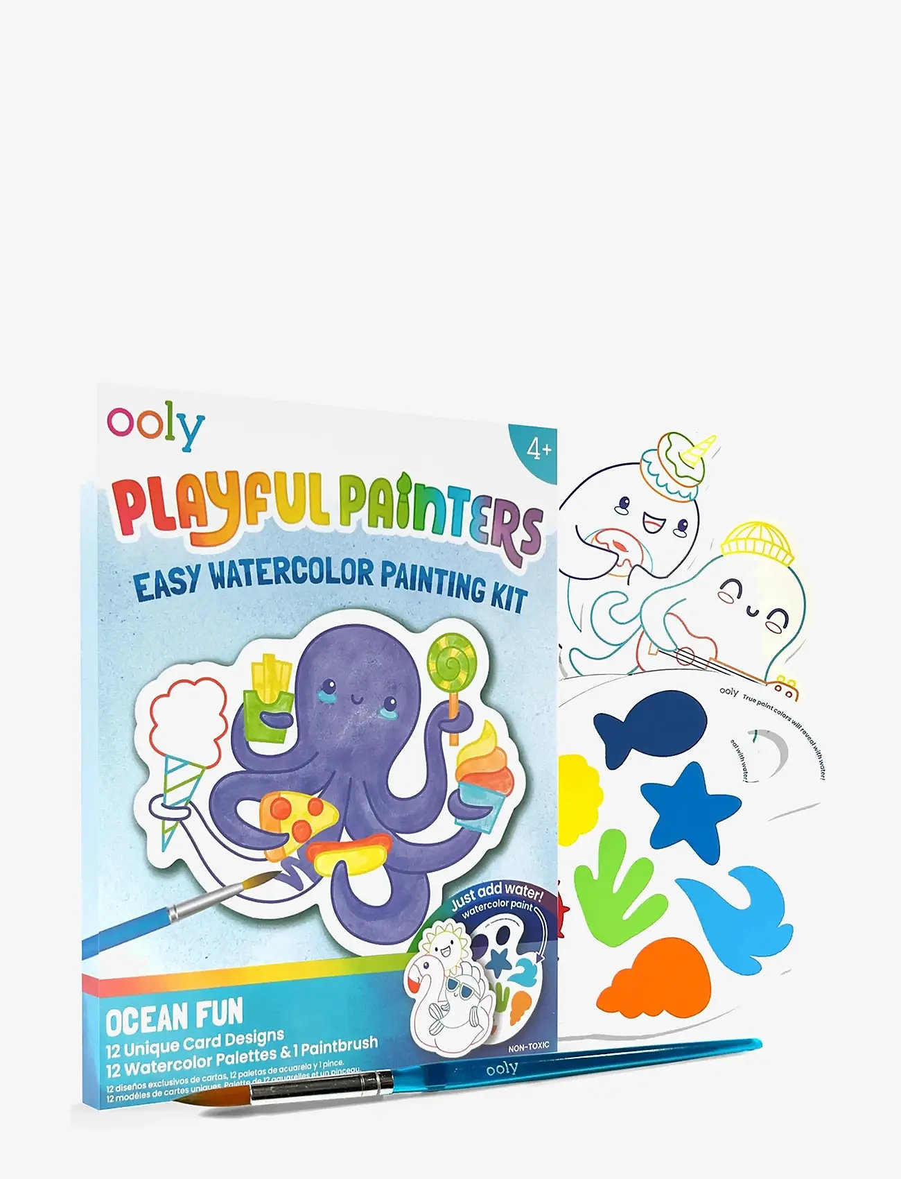 Ooly - Watercolour Kit - Ocean Pals - Playful Painters - male- & kreabøger - multi - 2
