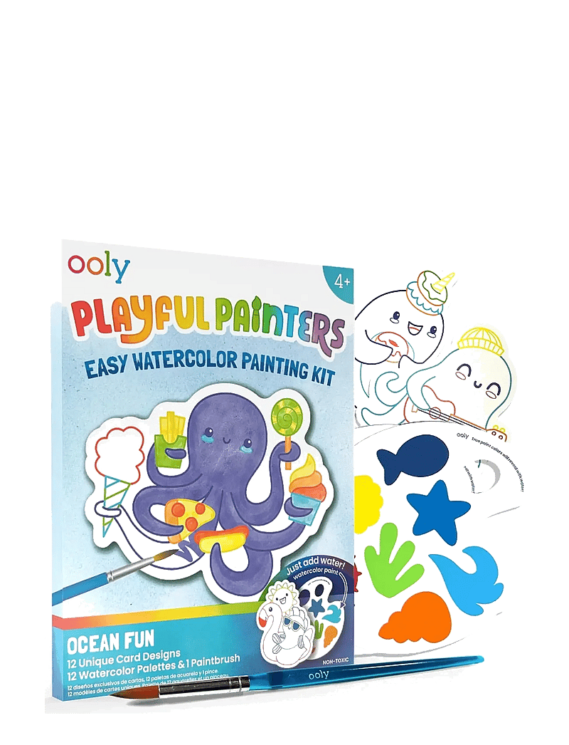 Ooly - Watercolour Kit - Ocean Pals - Playful Painters - värvimis- & käsitööraamatud - multi - 2