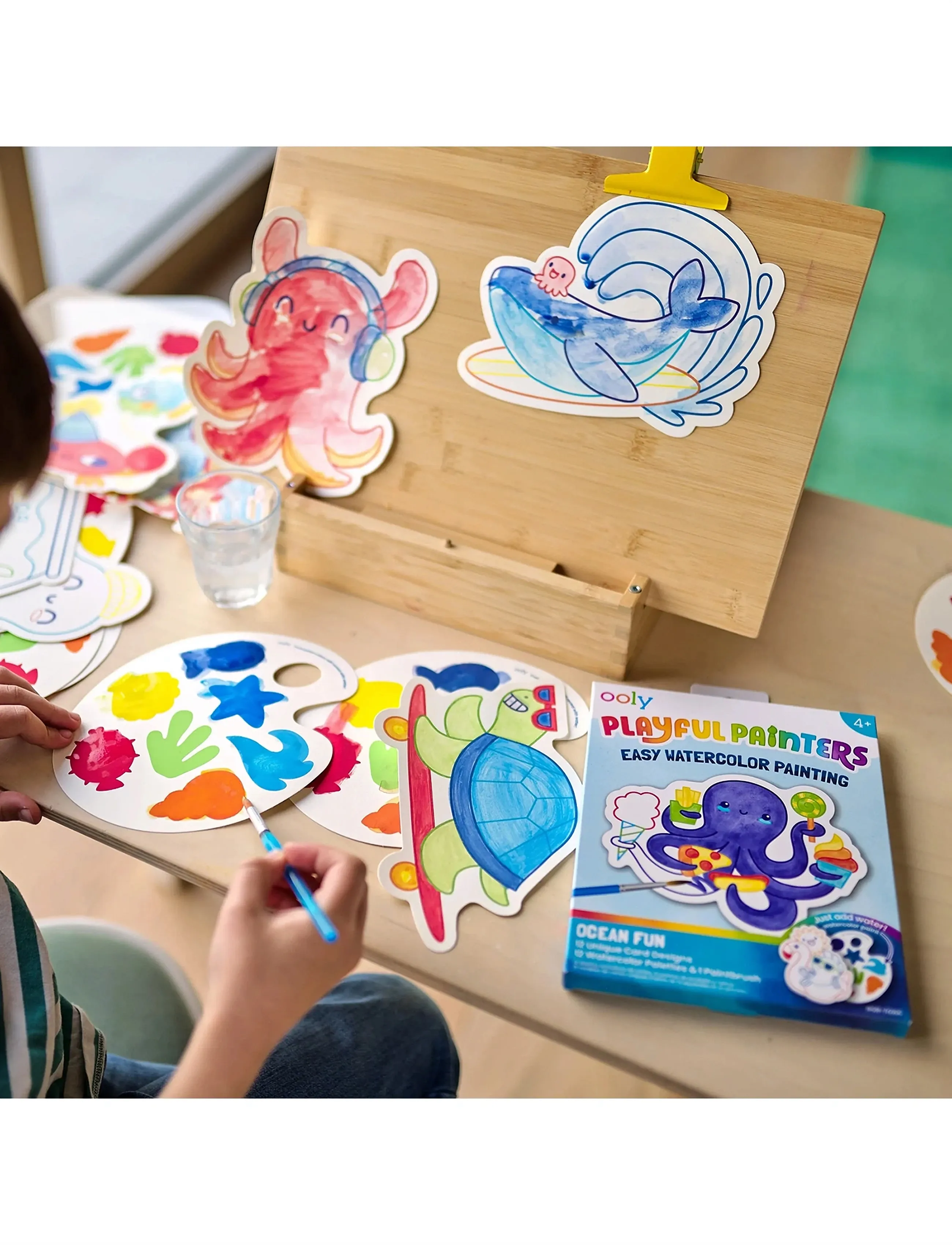 Ooly Watercolour Kit Ocean Pals Playful Painters, One Size, Drawing, Weiß - Coloring & Craft Books, Kinder