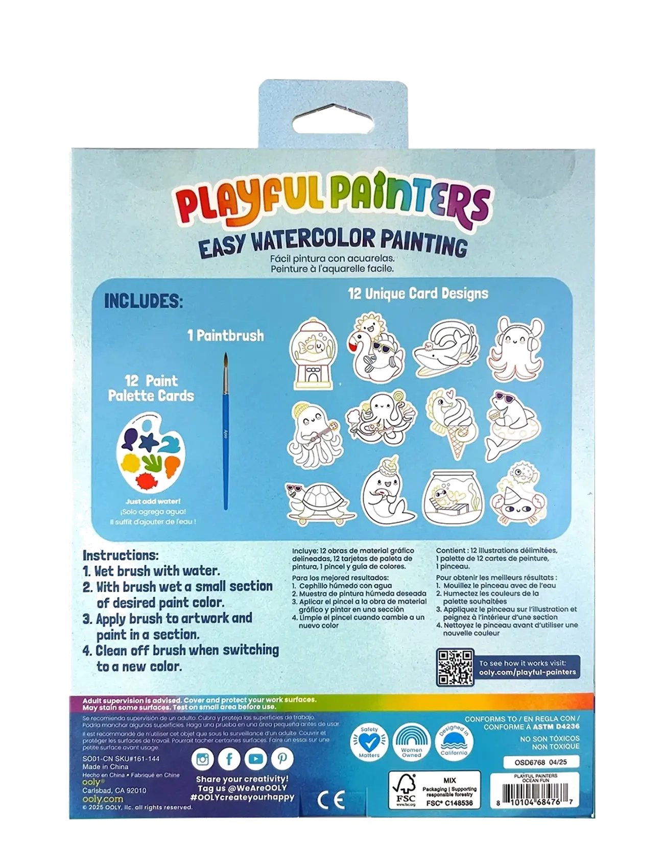 Ooly - Watercolour Kit - Ocean Pals - Playful Painters - kolorowanki - multi - 4