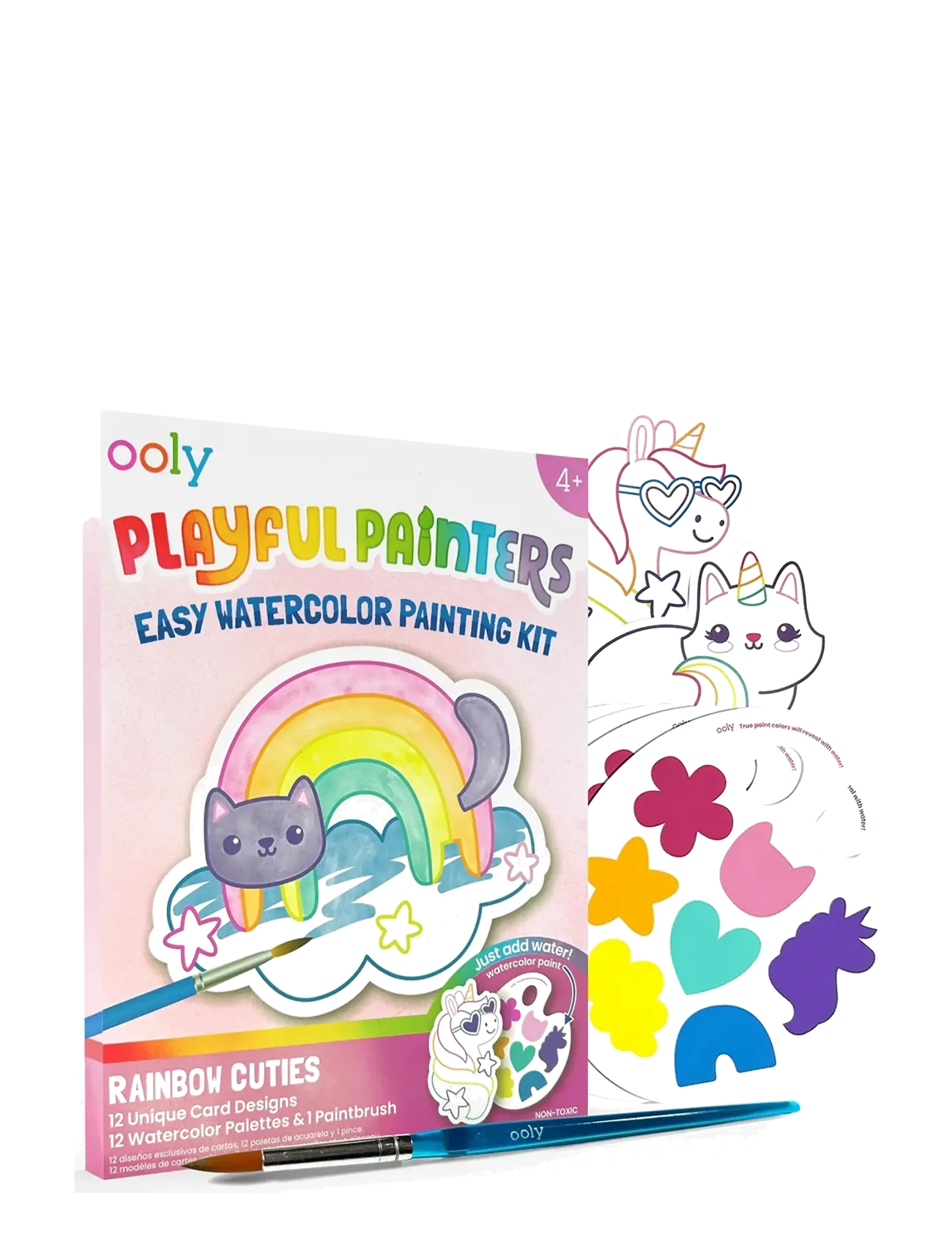 Ooly - Watercolour Kit - Rainbow Cuties - Playful Painters - farby - multi - 2