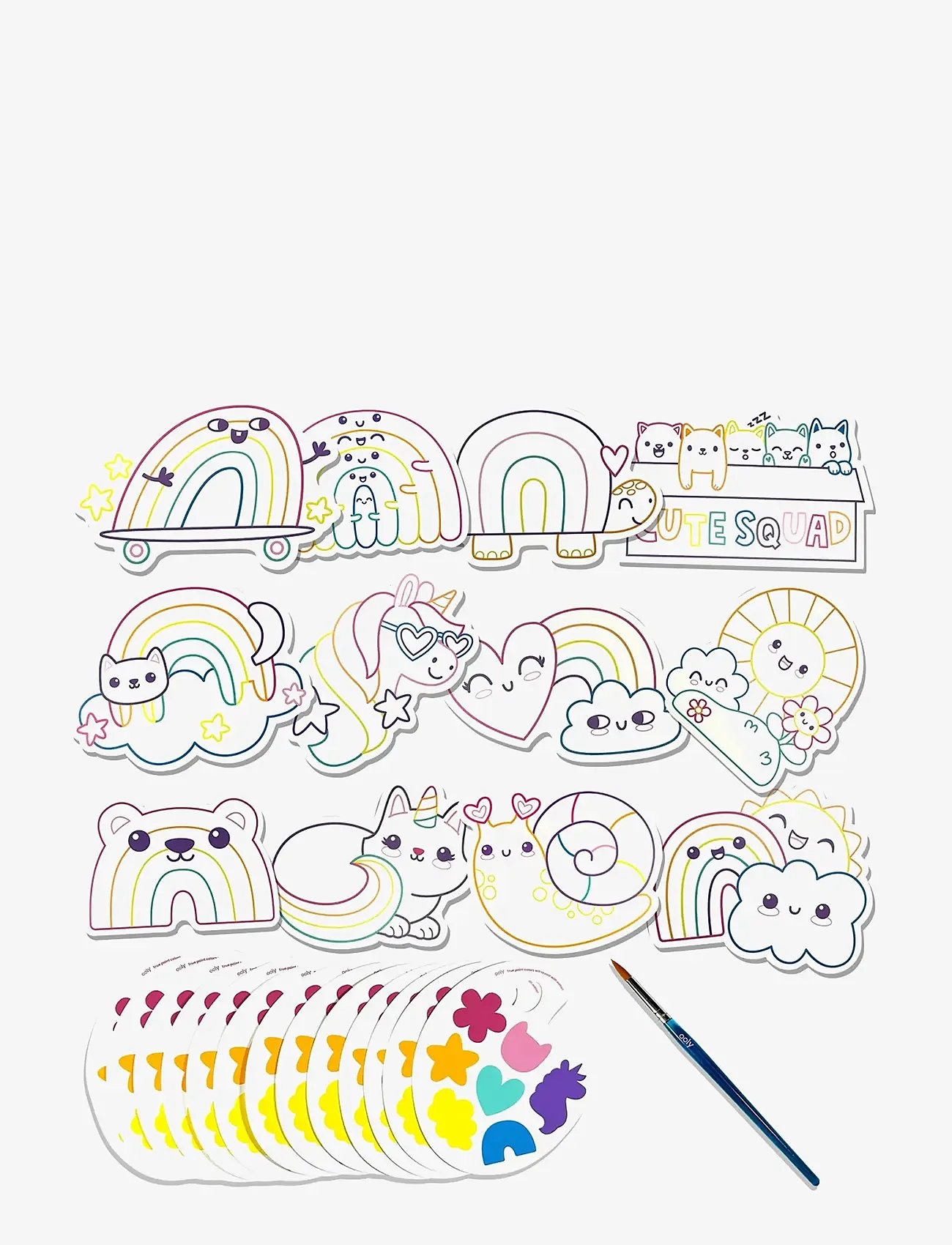 Ooly - Watercolour Kit - Rainbow Cuties - Playful Painters - maling - multi - 3