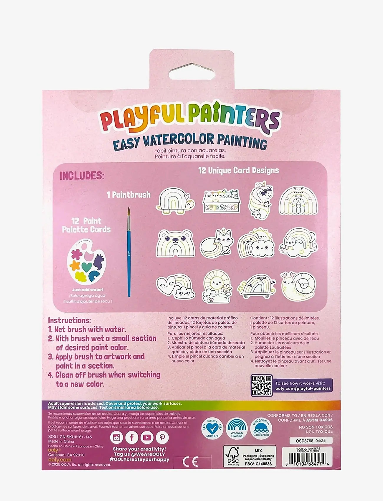 Ooly - Watercolour Kit - Rainbow Cuties - Playful Painters - maling - multi - 4