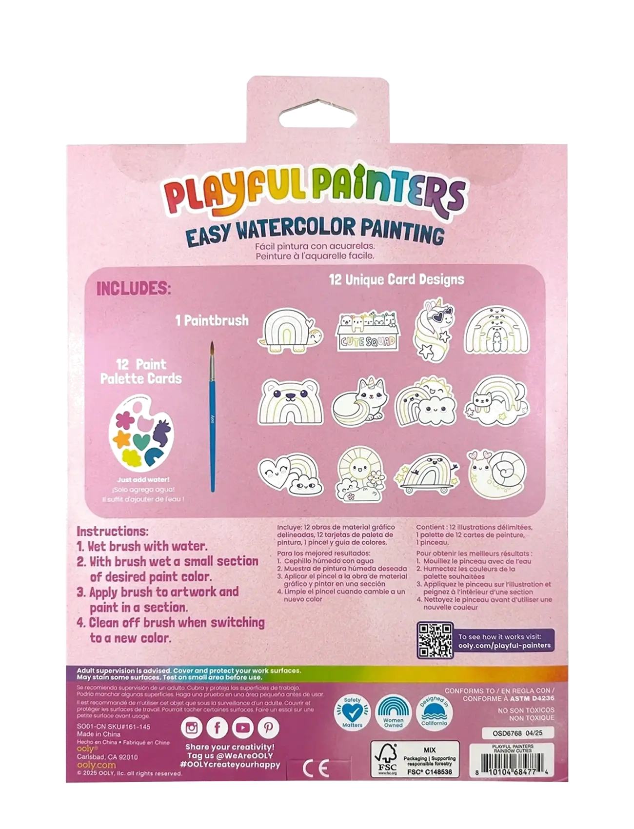 Ooly - Watercolour Kit - Rainbow Cuties - Playful Painters - farby - multi - 4