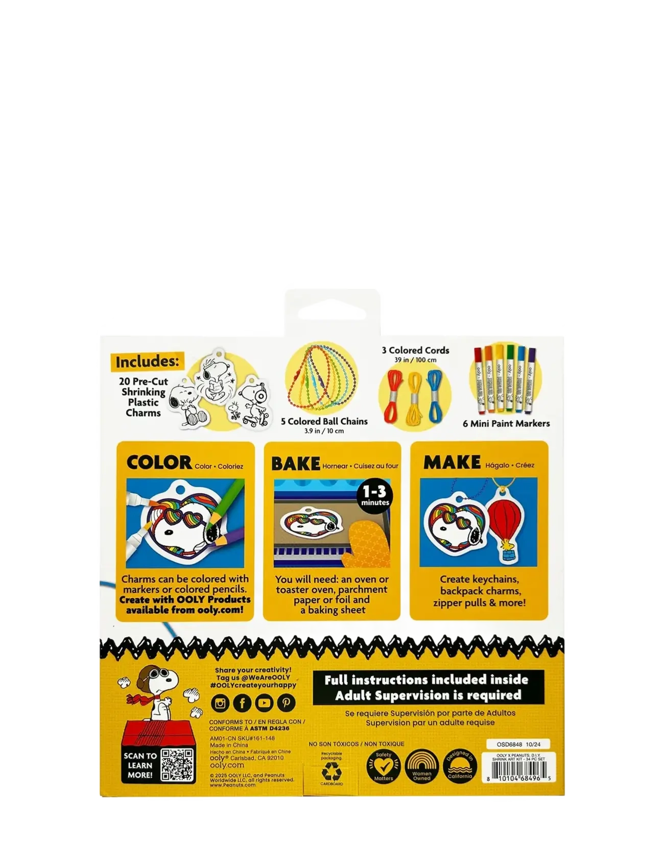 Ooly - Shrink Art Kit - Peanuts - kreasæt - multi - 5