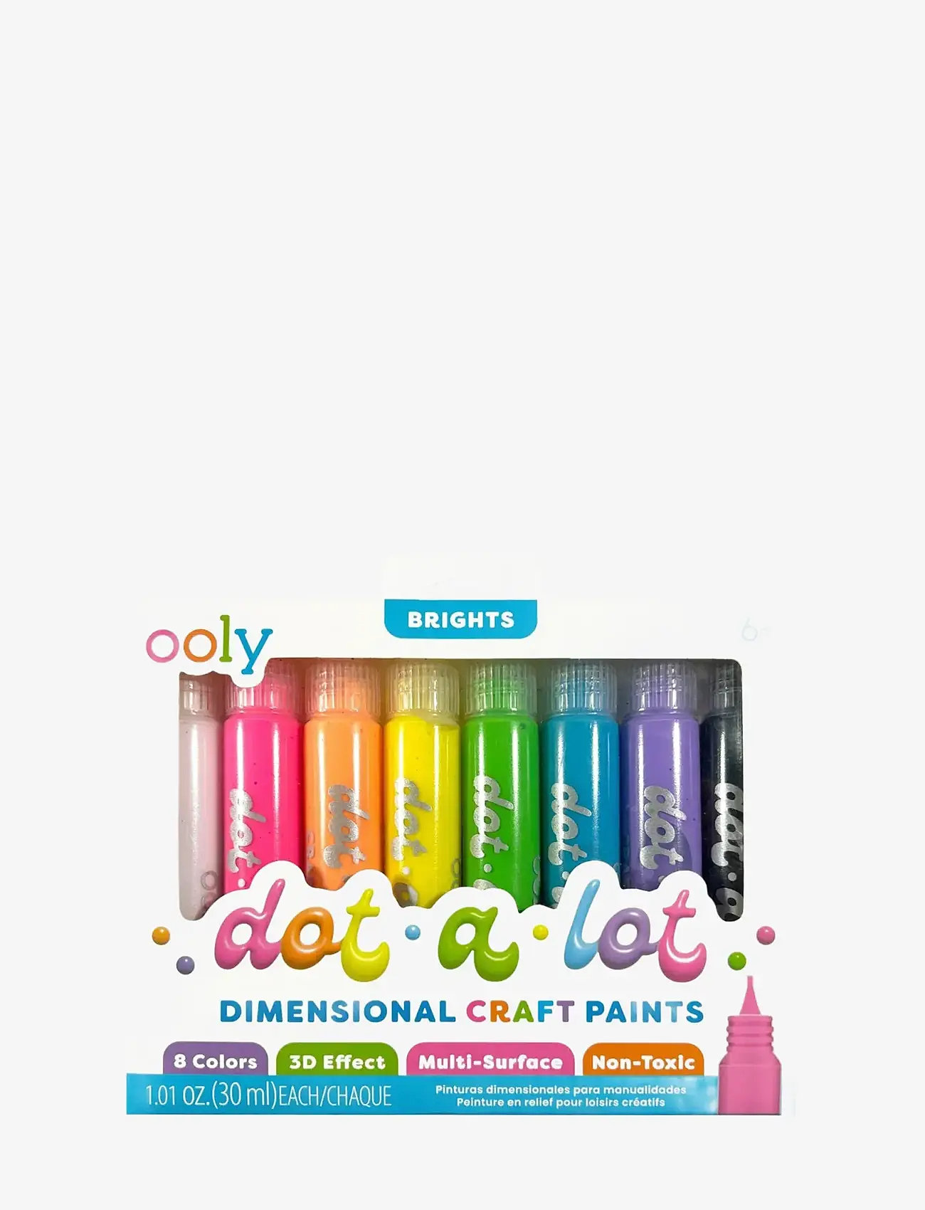 Ooly - 3D Effect Craft Paint 8 pcs - Dot-a-Lot Bright - värvid - multi - 1
