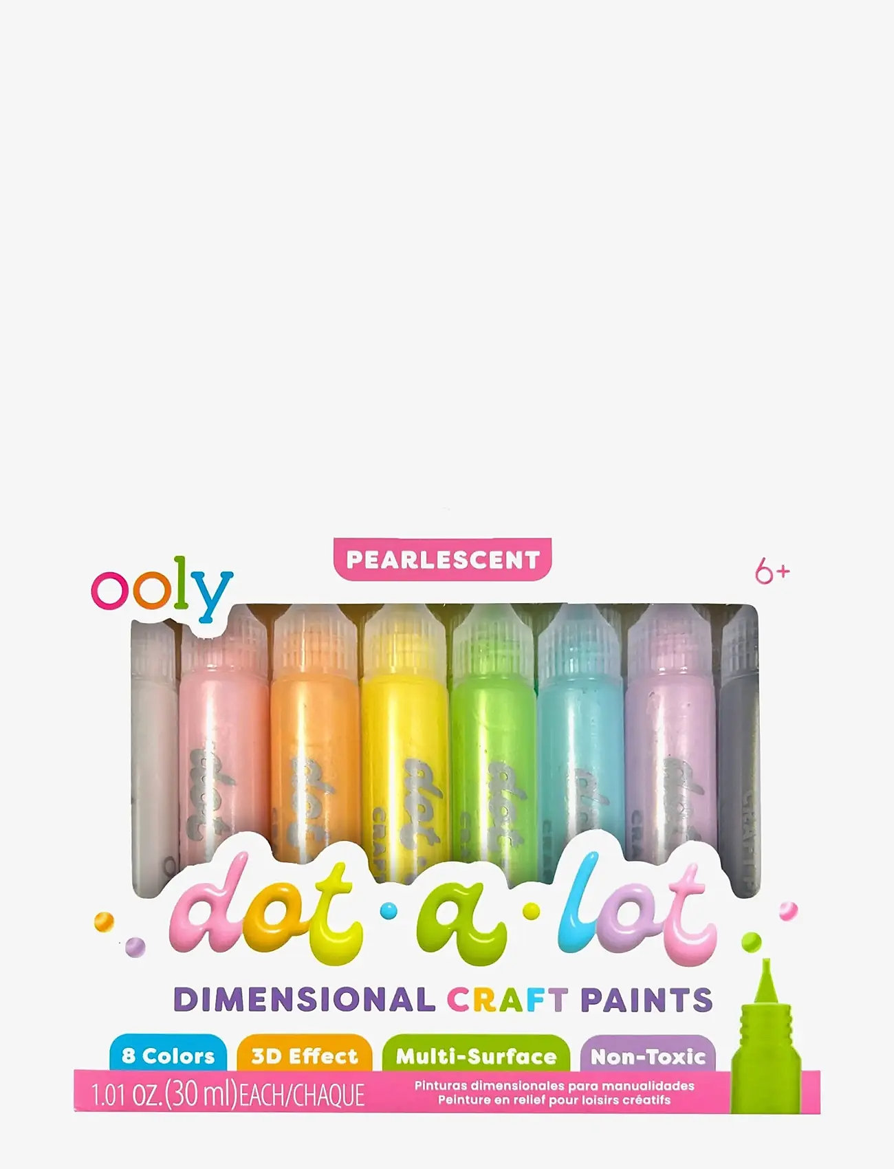Ooly - 3D Effect Craft Paint 8 pcs - Dot-a-Lot Pearlescent - värvid - multi - 1