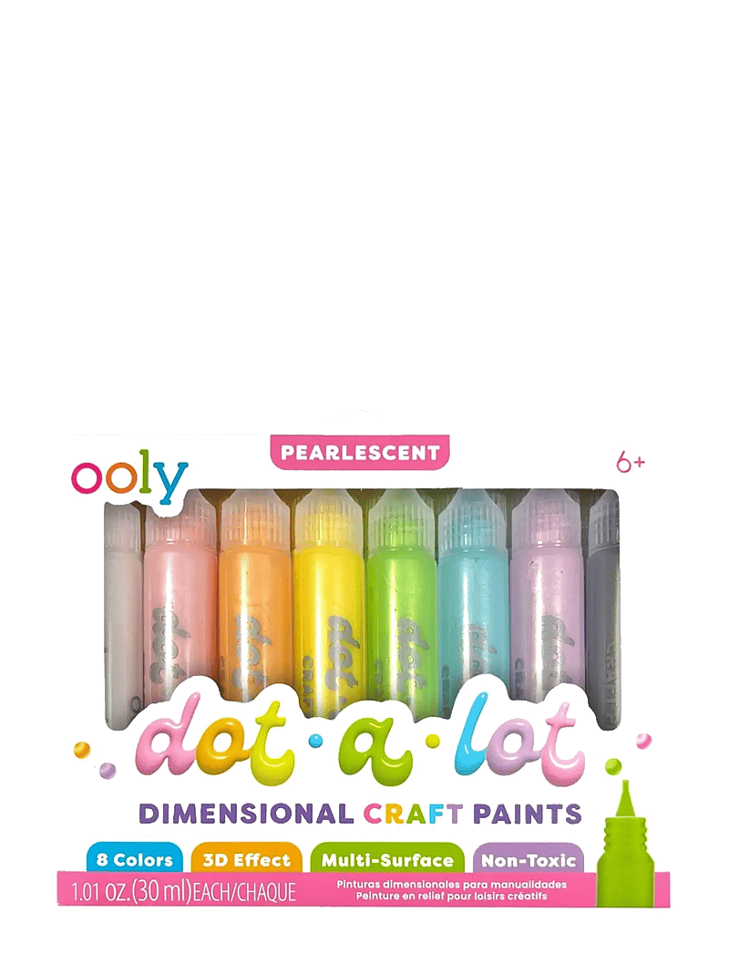 Ooly - 3D Effect Craft Paint 8 pcs - Dot-a-Lot Pearlescent - värvid - multi - 1