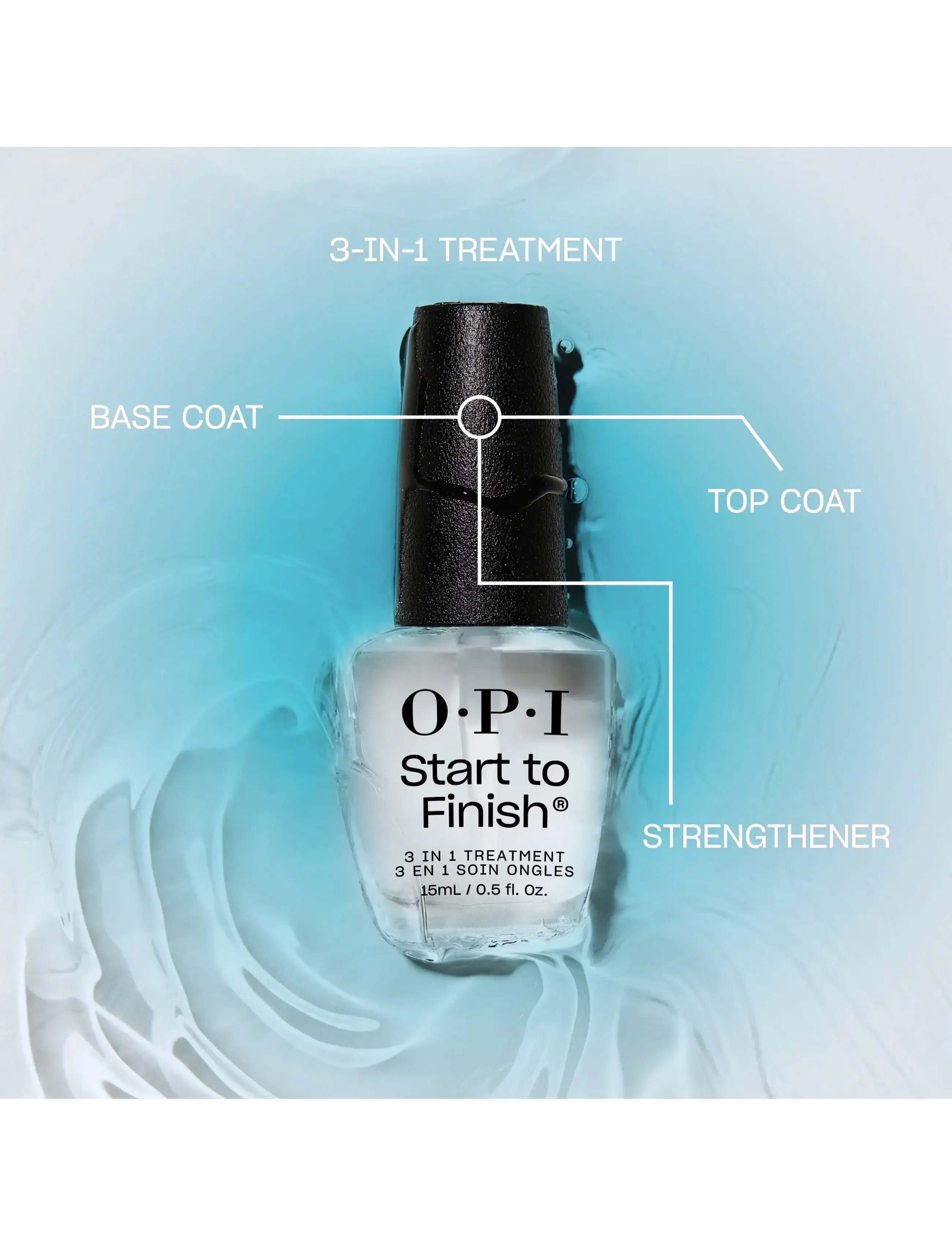 OPI - OPI Start to Finish 3in1 treatment 15 ml - klar for date night - clear - 1