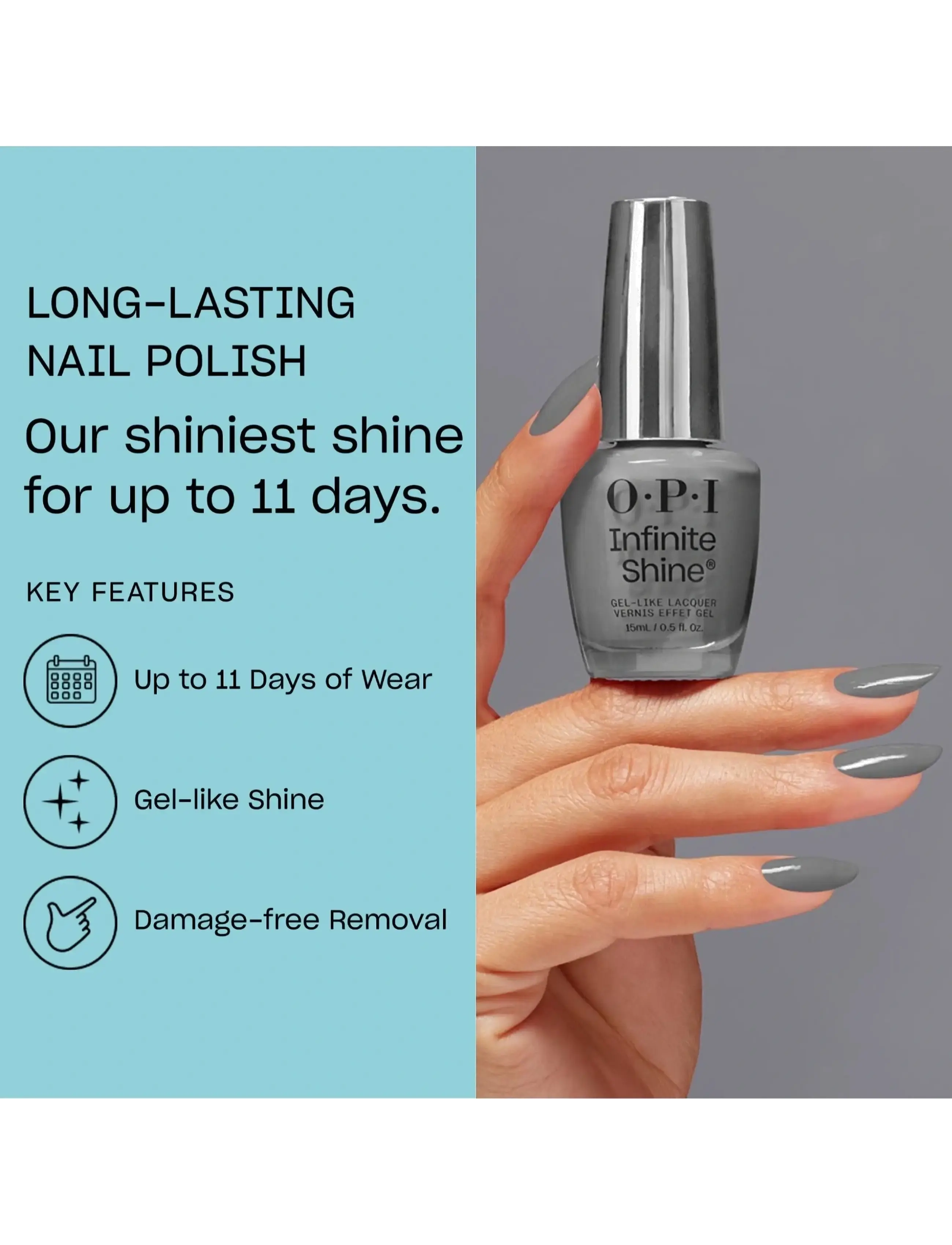 OPI - Infinite Shine STEEL WATERS RUN DEEP - festkläder till outletpriser - steel waters run deep - 4