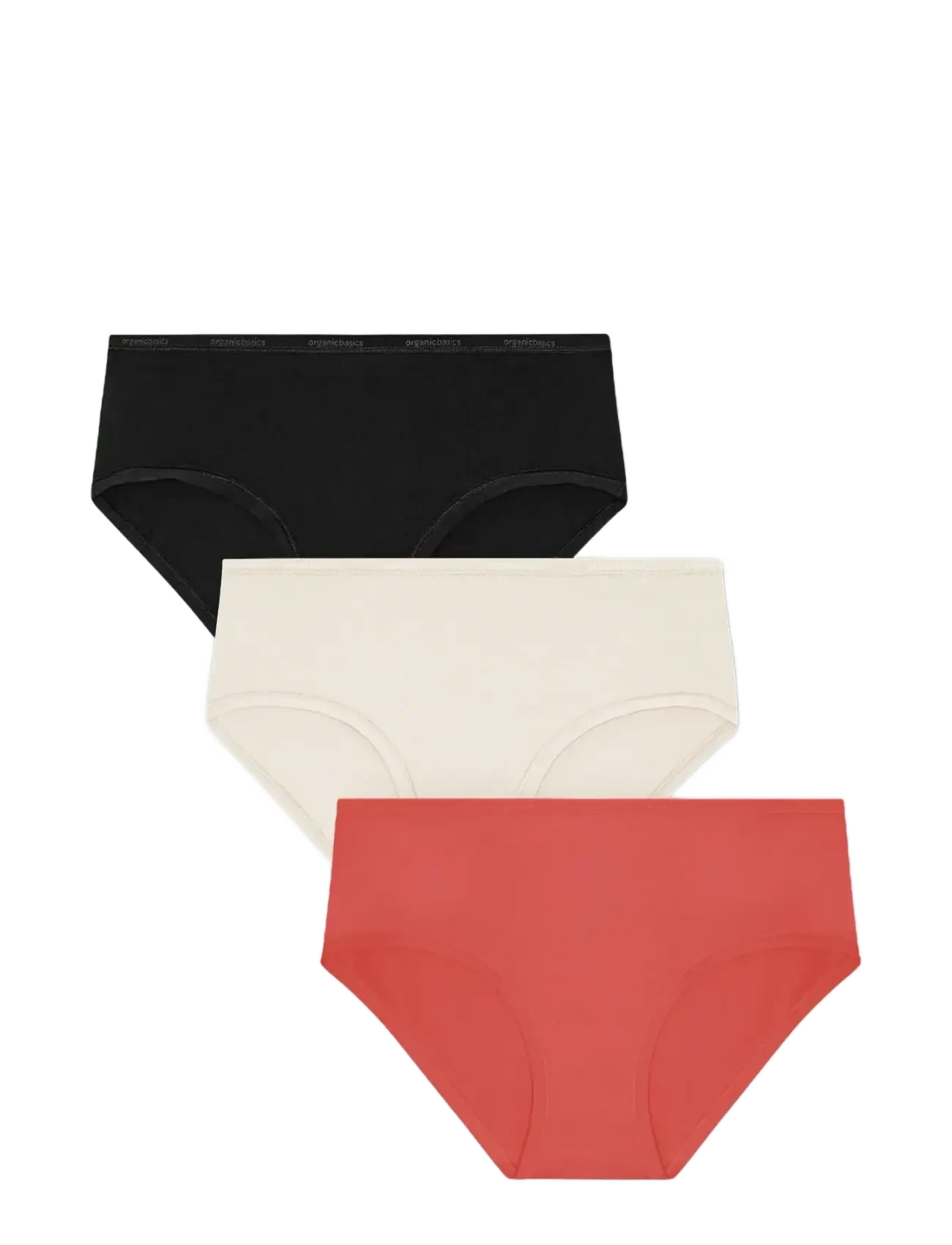 Organic Basics Core Briefs 3-Pack - Visa allt - DRAGON RED / SOFT VANILLA / BLACK / black