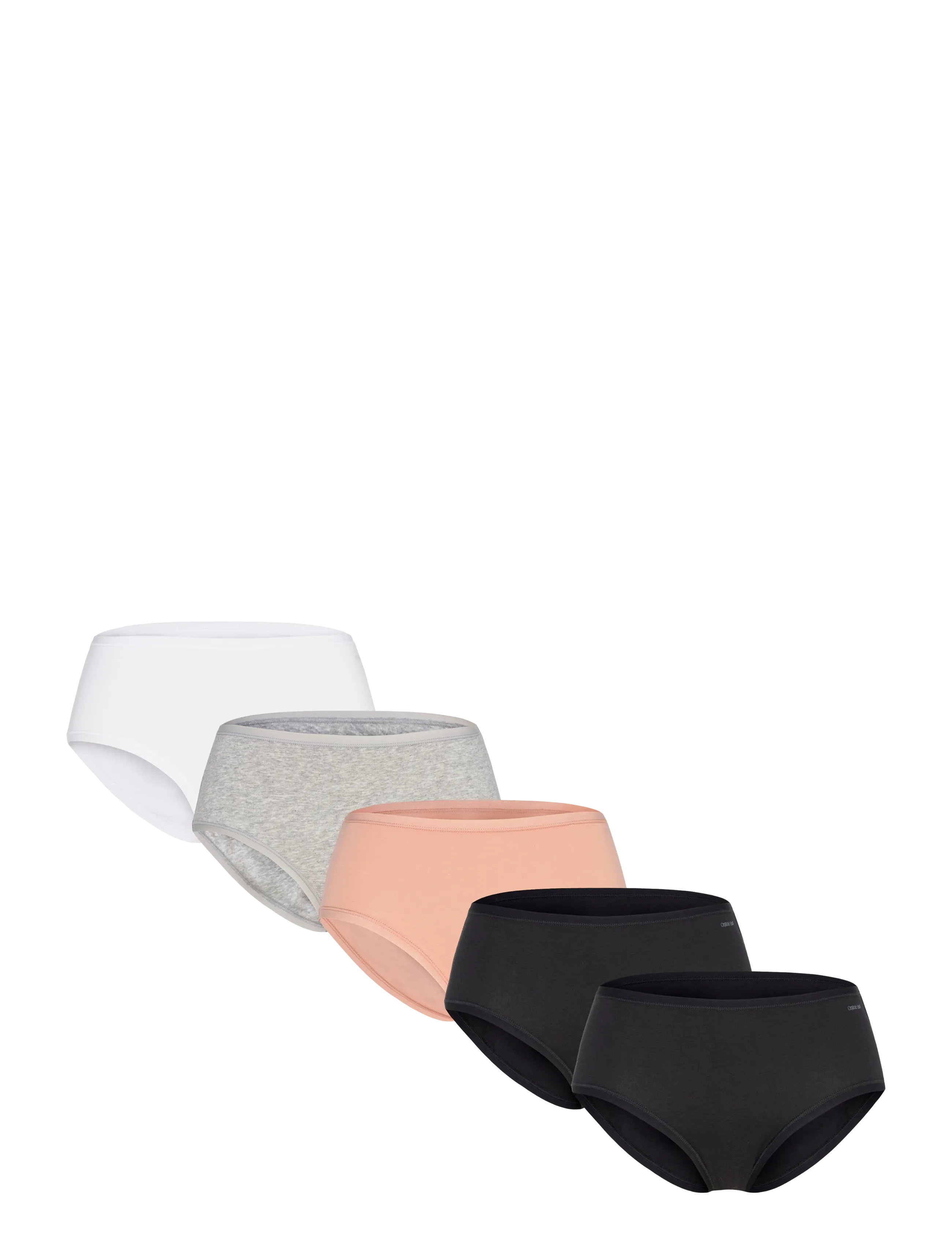 Organic Basics Core Briefs 5-pack - Underkläder - HAZELNUT / WHITE / GREY MELANGE / BLACK / BLACK / black