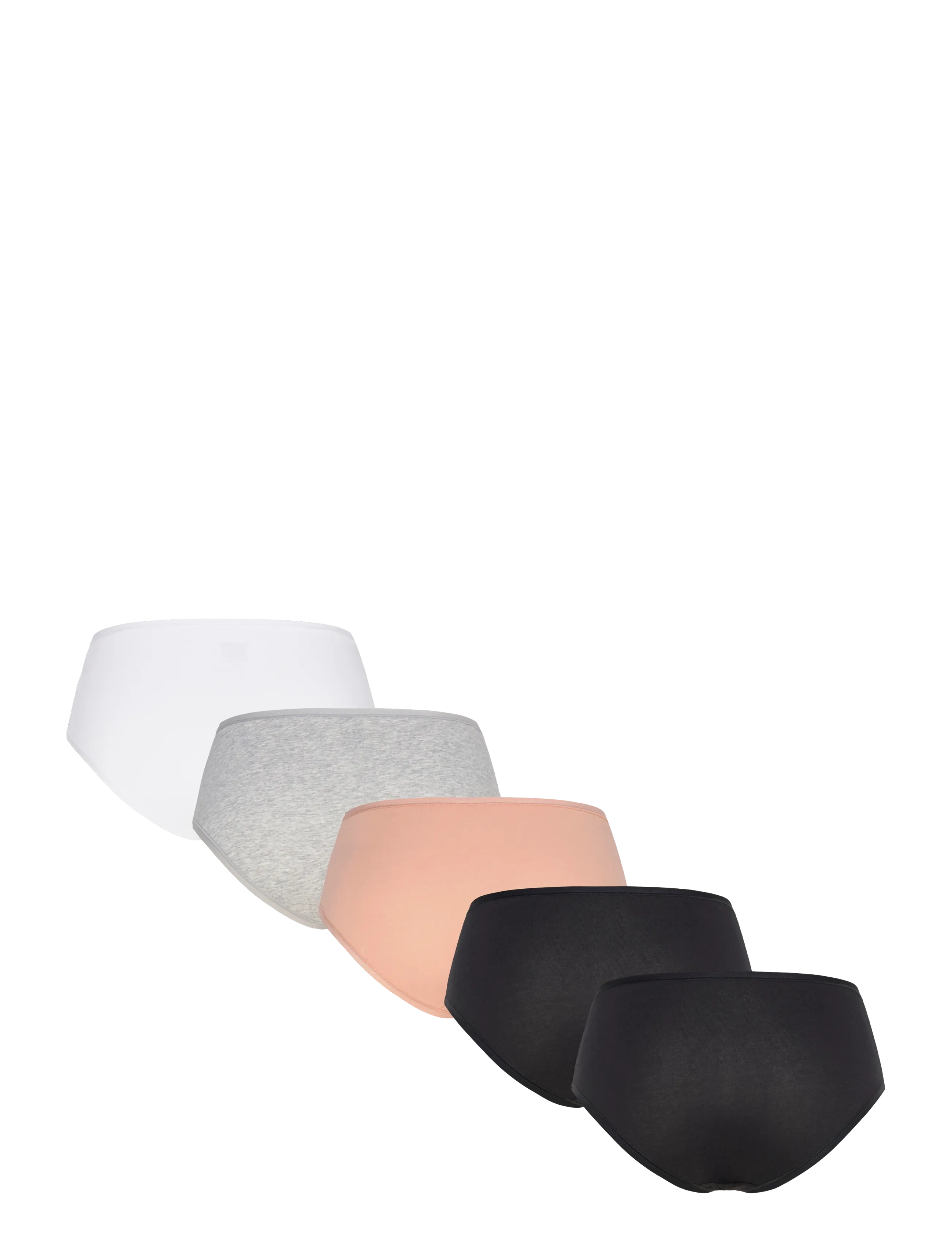 Organic Basics - Core Briefs 5-pack - briefs - hazelnut / white / grey melange / black / black - 2