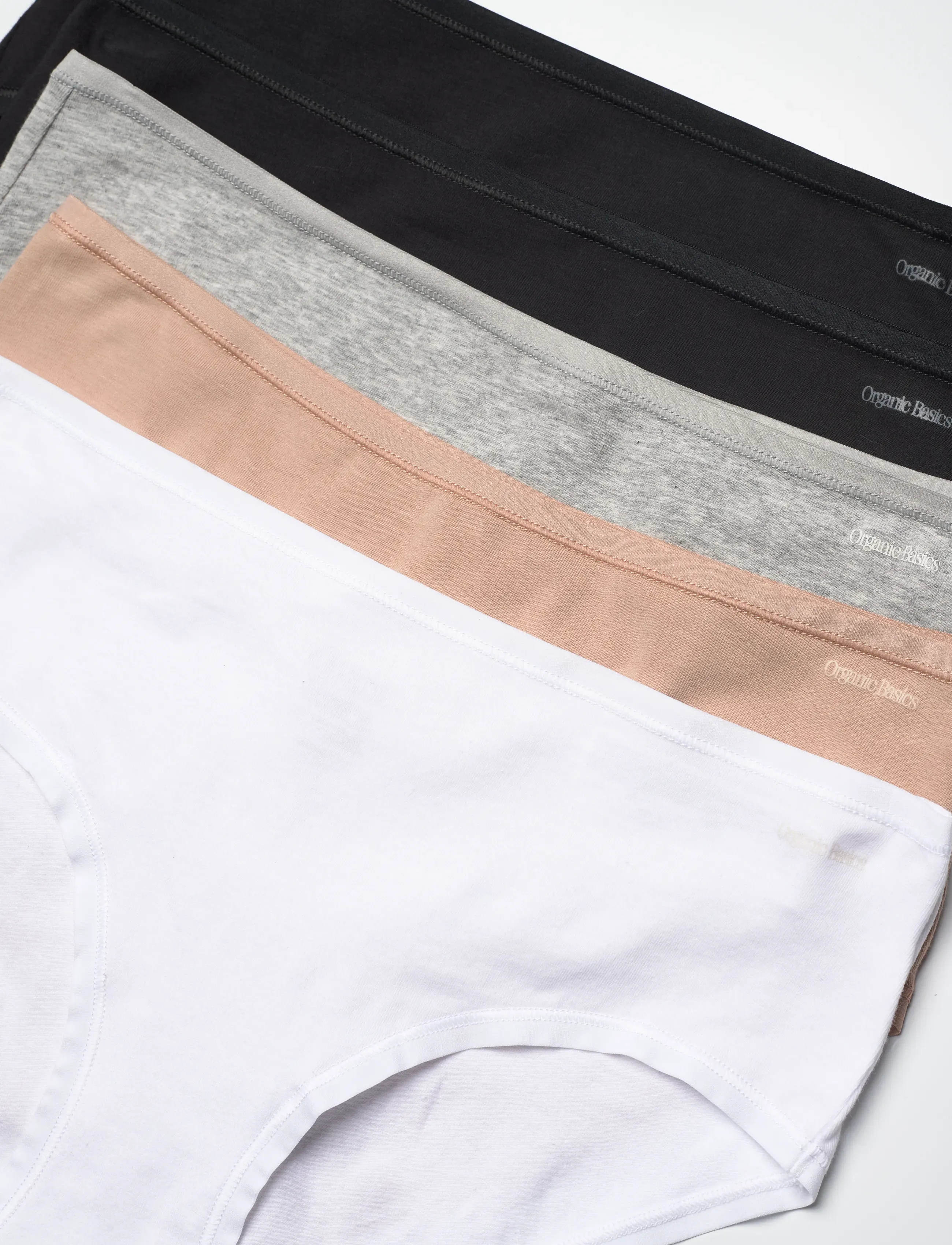 Organic Basics - Core Briefs 5-pack - briefs - hazelnut / white / grey melange / black / black - 1