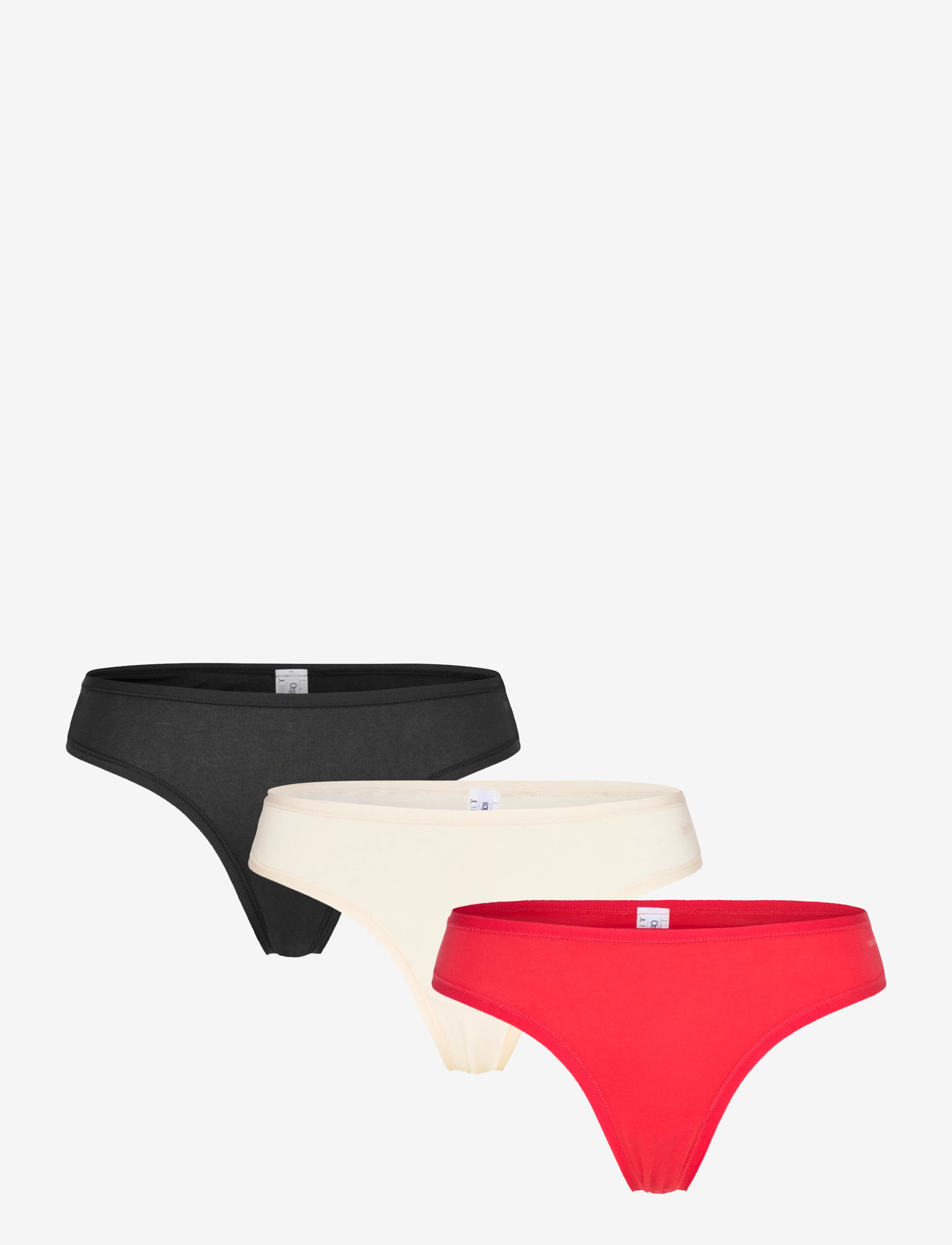 Organic Basics - Core Thong 3-Pack - string - dragon red / soft vanilla / black - 1