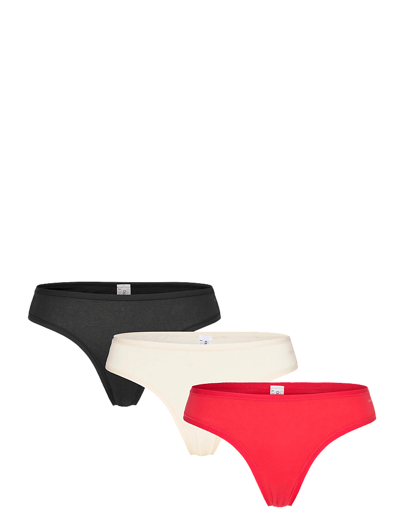 Organic Basics - Core Thong 3-Pack - string - dragon red / soft vanilla / black - 1