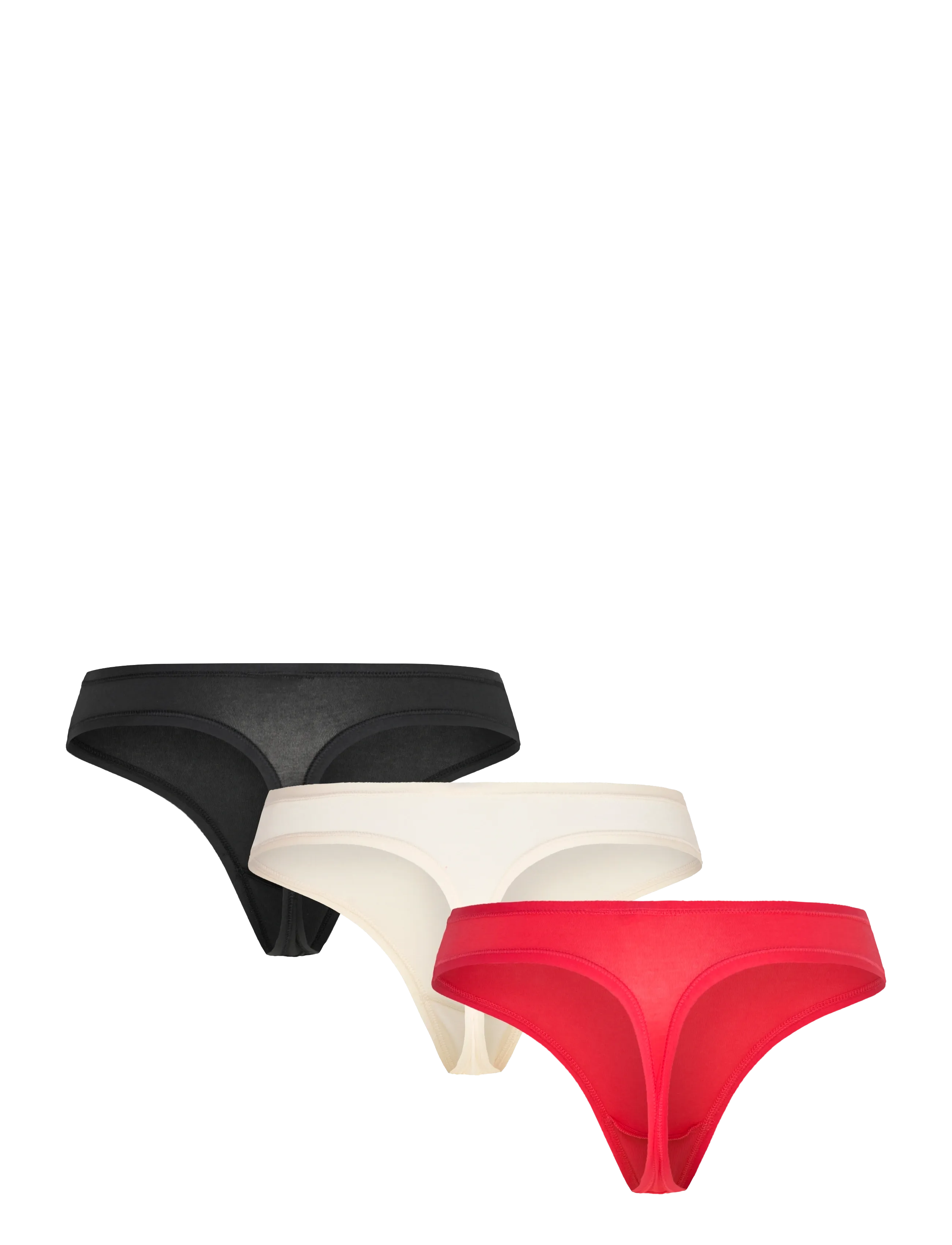 Organic Basics - Core Thong 3-Pack - stringit - dragon red / soft vanilla / black - 5