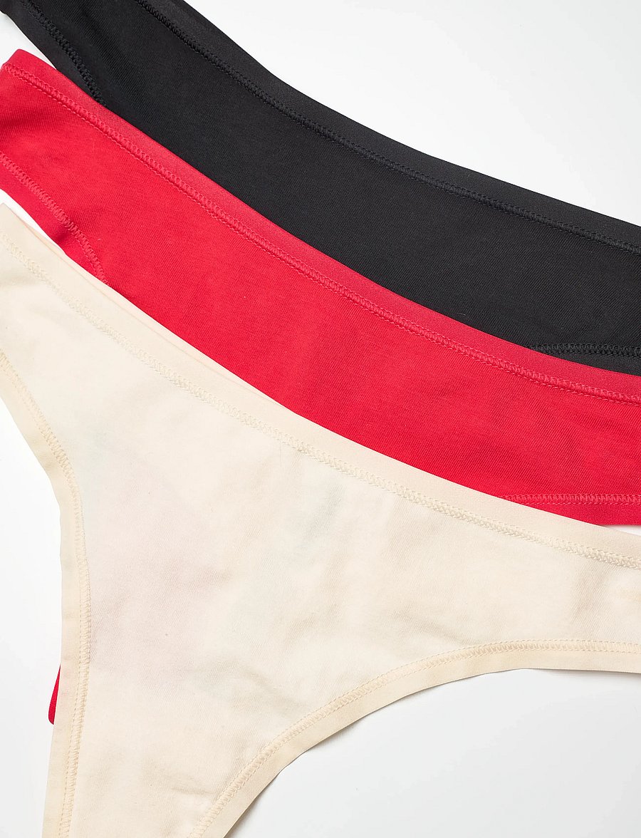 Organic Basics - Core Thong 3-Pack - stringit - dragon red / soft vanilla / black - 4