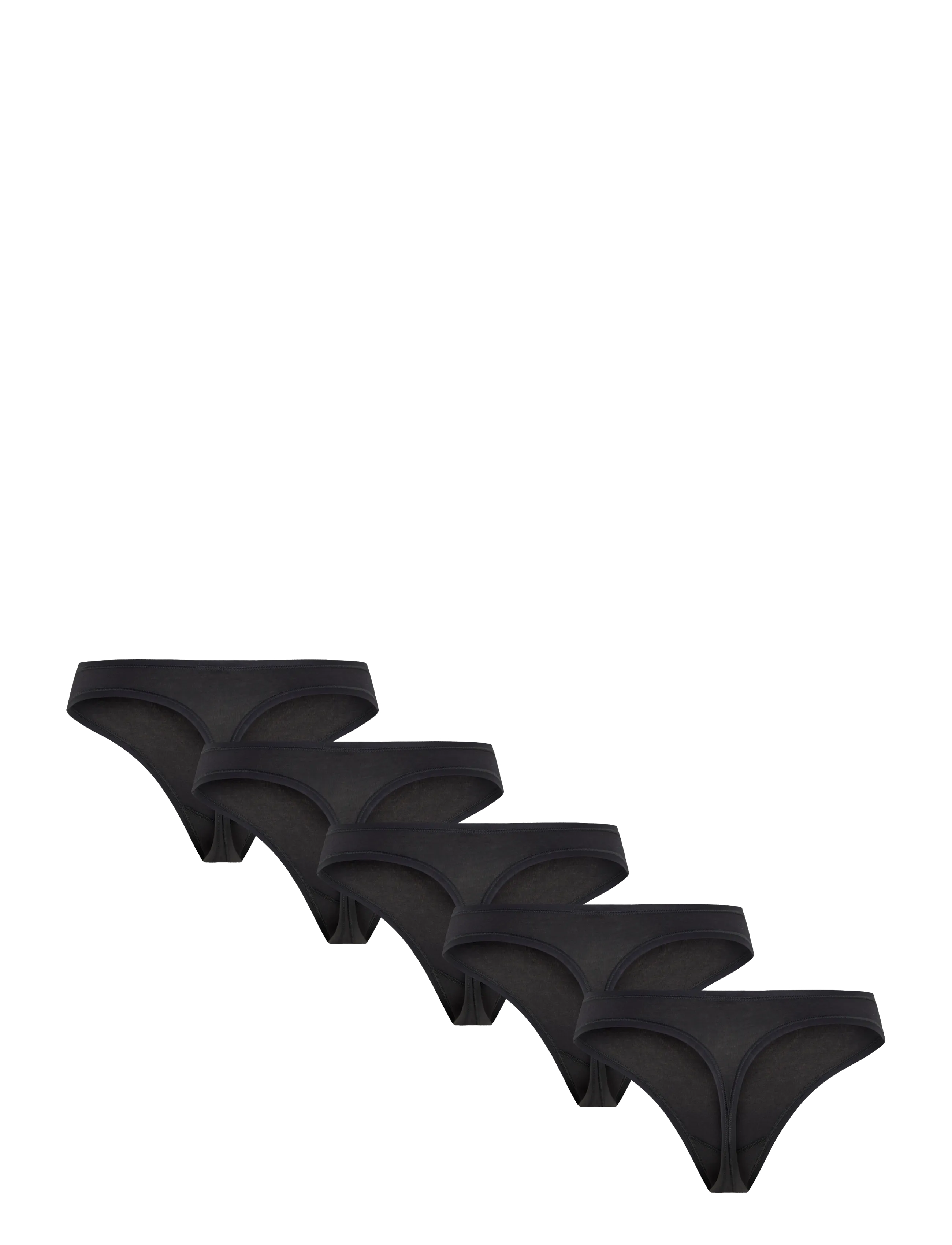 Organic Basics - Core Thong 5-pack - aluspüksid - black / black / black / black / black - 2