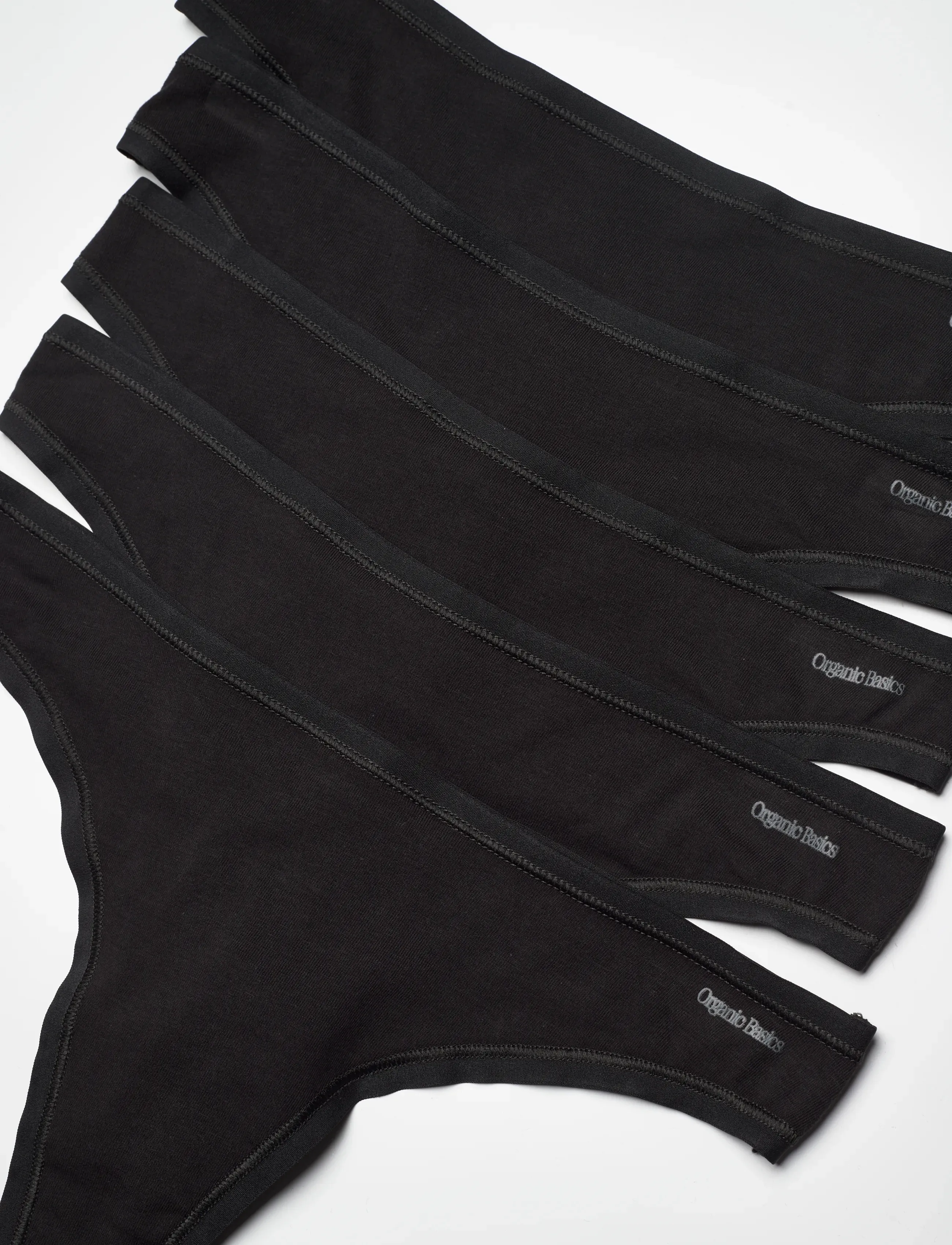 Organic Basics - Core Thong 5-pack - aluspüksid - black / black / black / black / black - 1