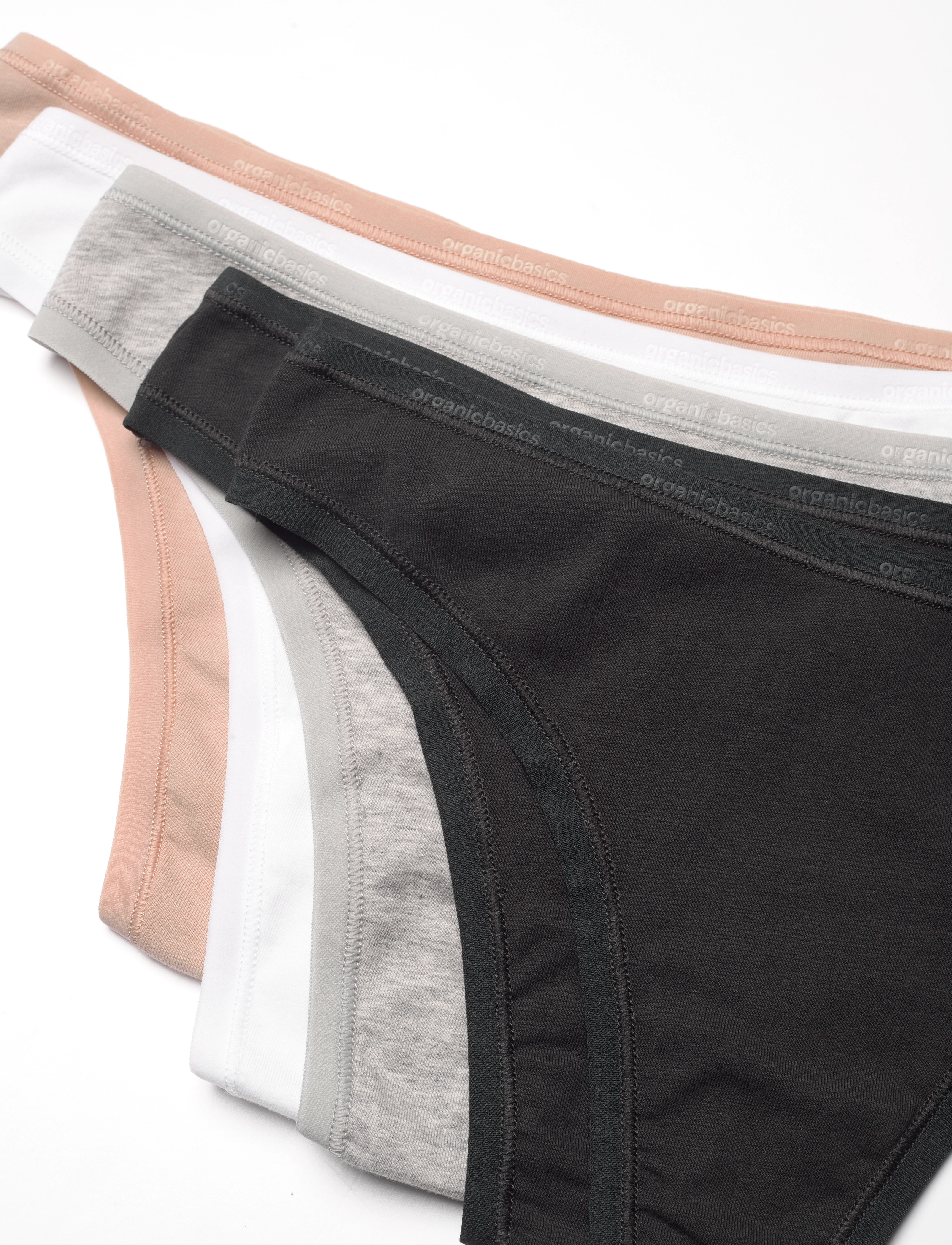 Organic Basics - Core Thong 5-pack - stringtrosor - hazelnut/white/grey melange/black/black - 5