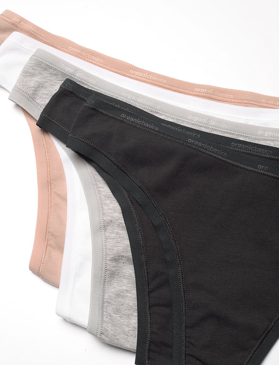 Organic Basics - Core Thong 5-pack - stringtrosor - hazelnut/white/grey melange/black/black - 5