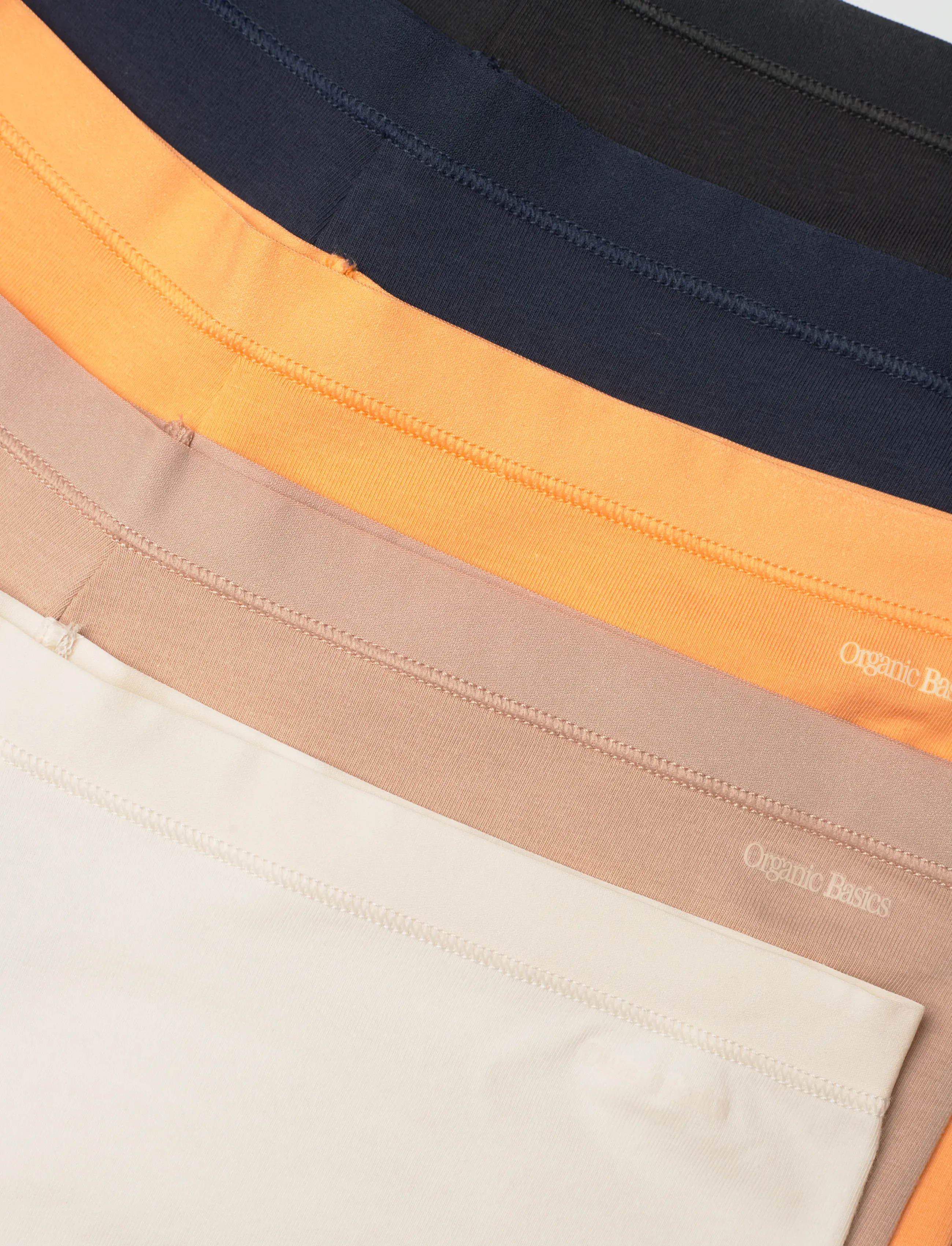 Organic Basics - Core Shorty 5-pack - briefs - black / papaya / hazelnut / soft vanilla / deep navy - 1