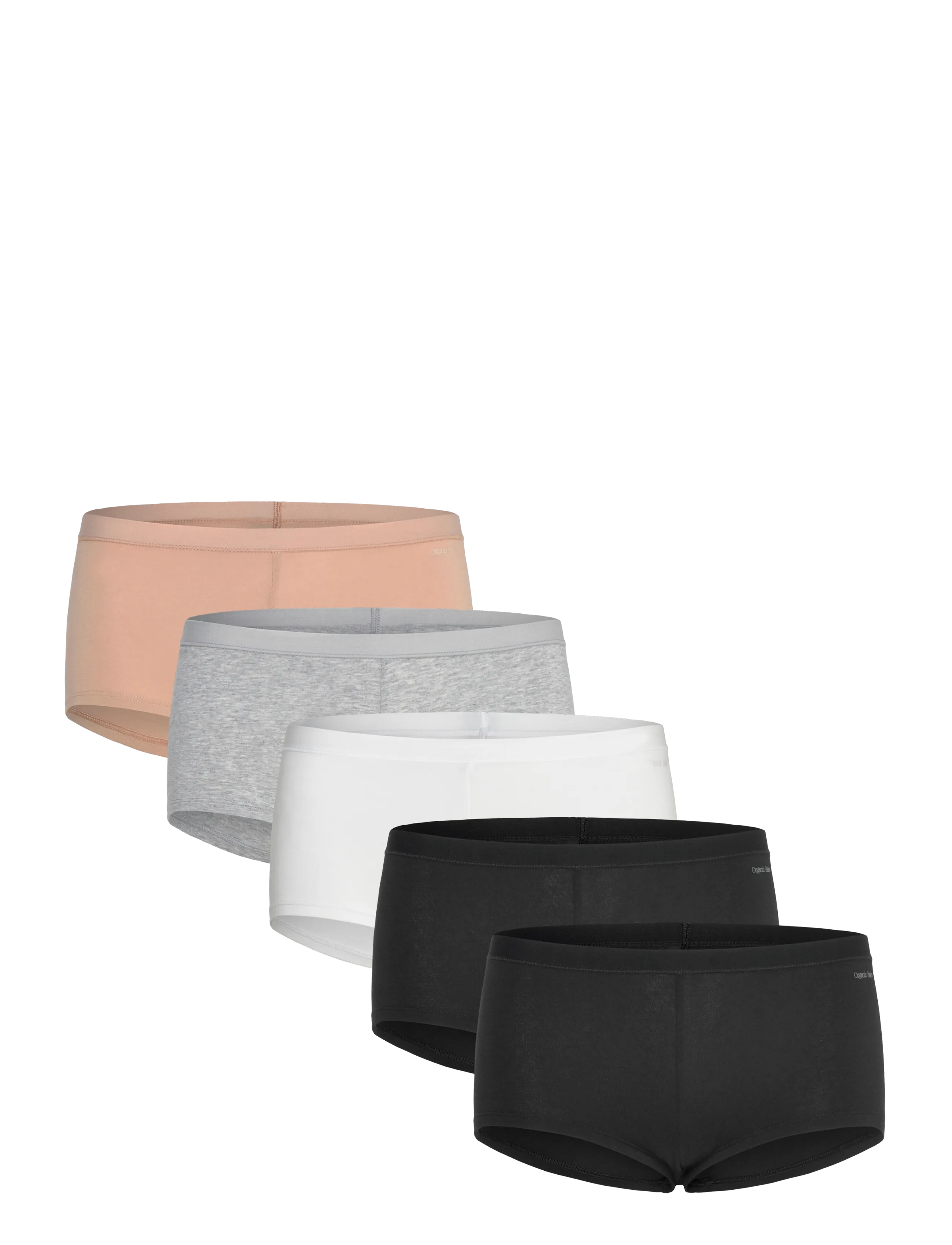 Organic Basics Core Shorty 5-pack - Organic Basics - HAZELNUT/WHITE/GREY MELANGE/BLACK/BLACK / black